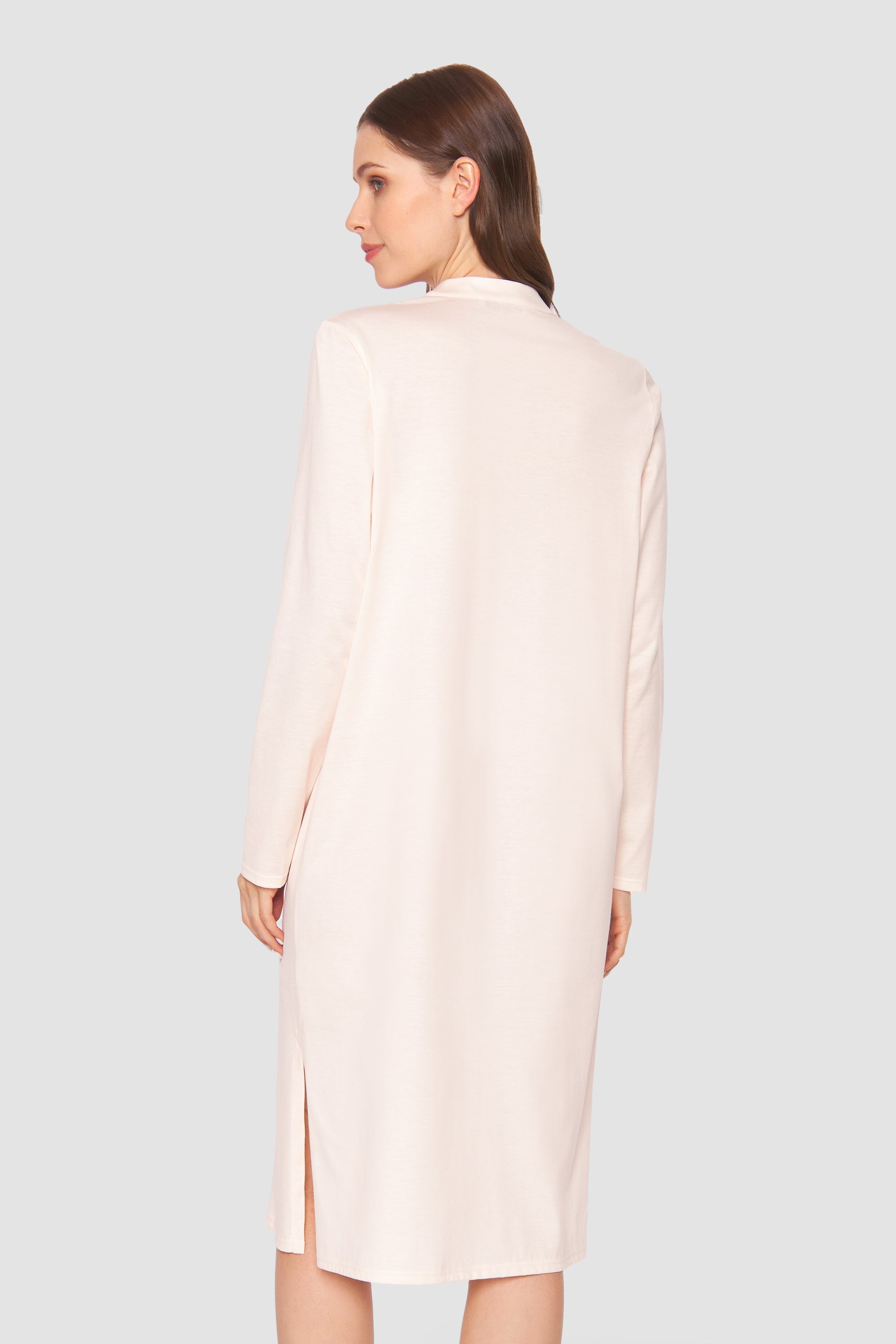 Feraud Night Dress, 1/1 Sleeve, Button Panel, Standing C (3884078) Peach