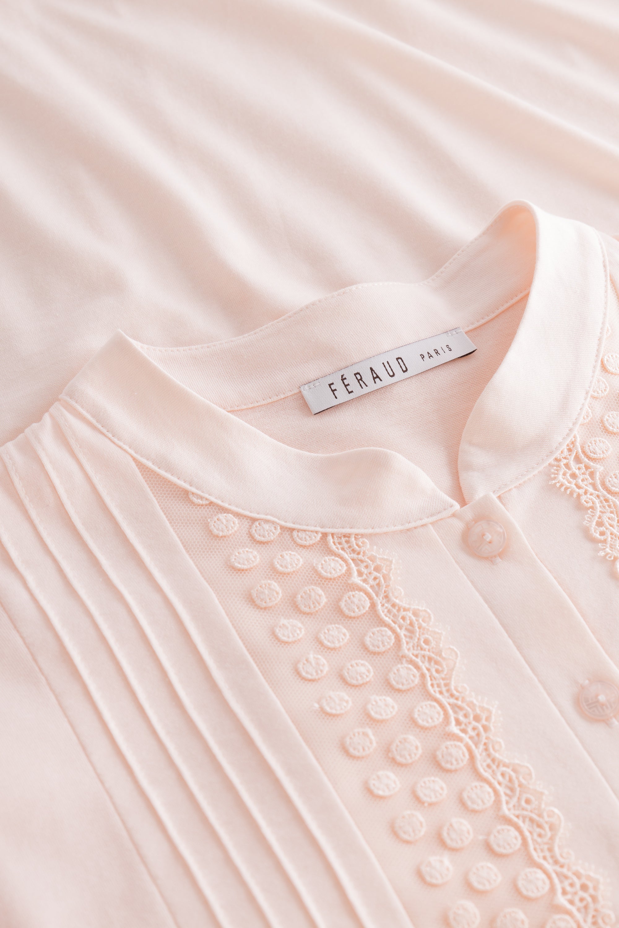 Feraud Night Dress, 1/1 Sleeve, Button Panel, Standing C (3884078) Peach
