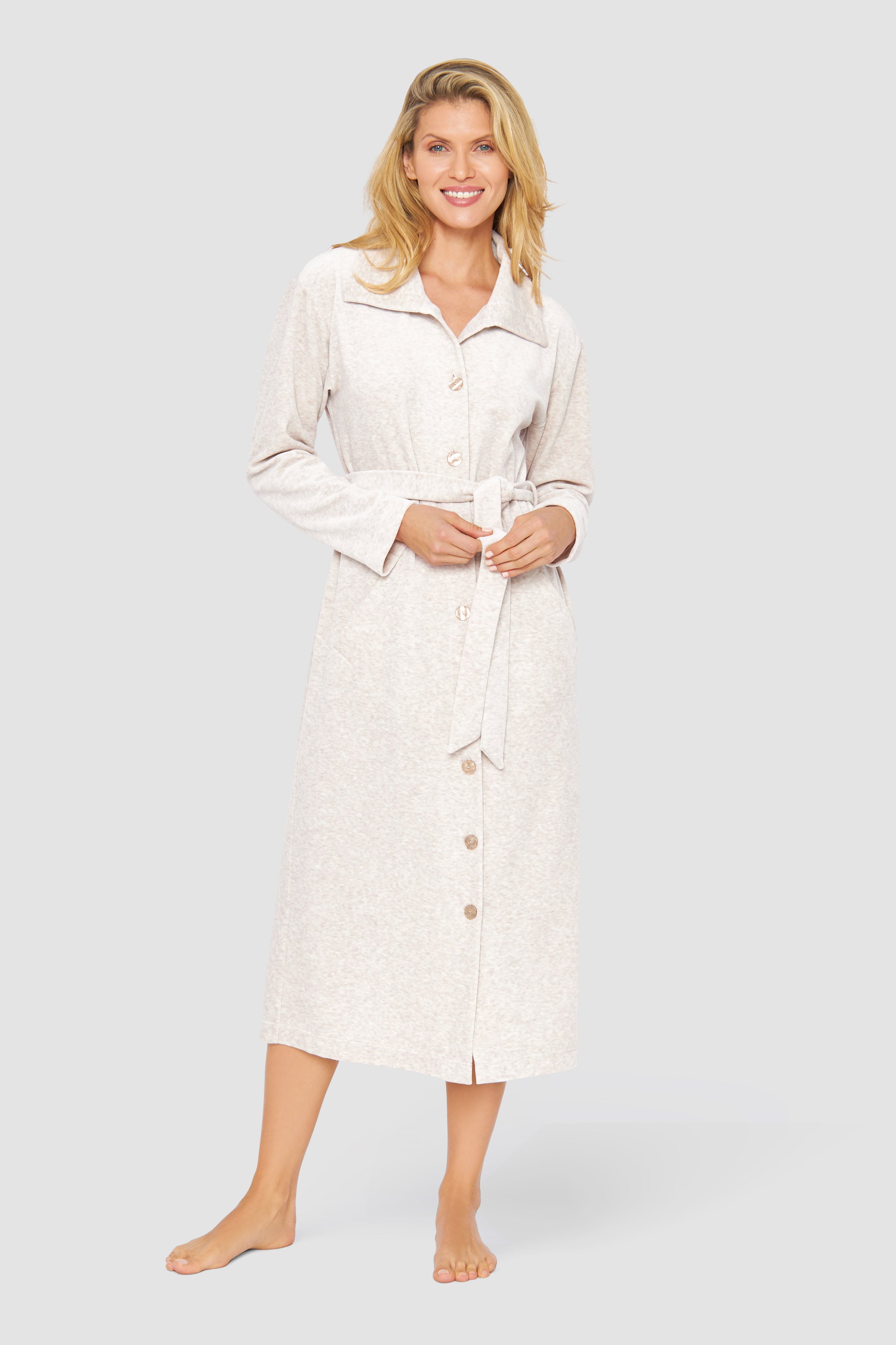 Feraud Robe, 1/1 Sleeve, Button Through, Pocket (3884179) Heather Nature