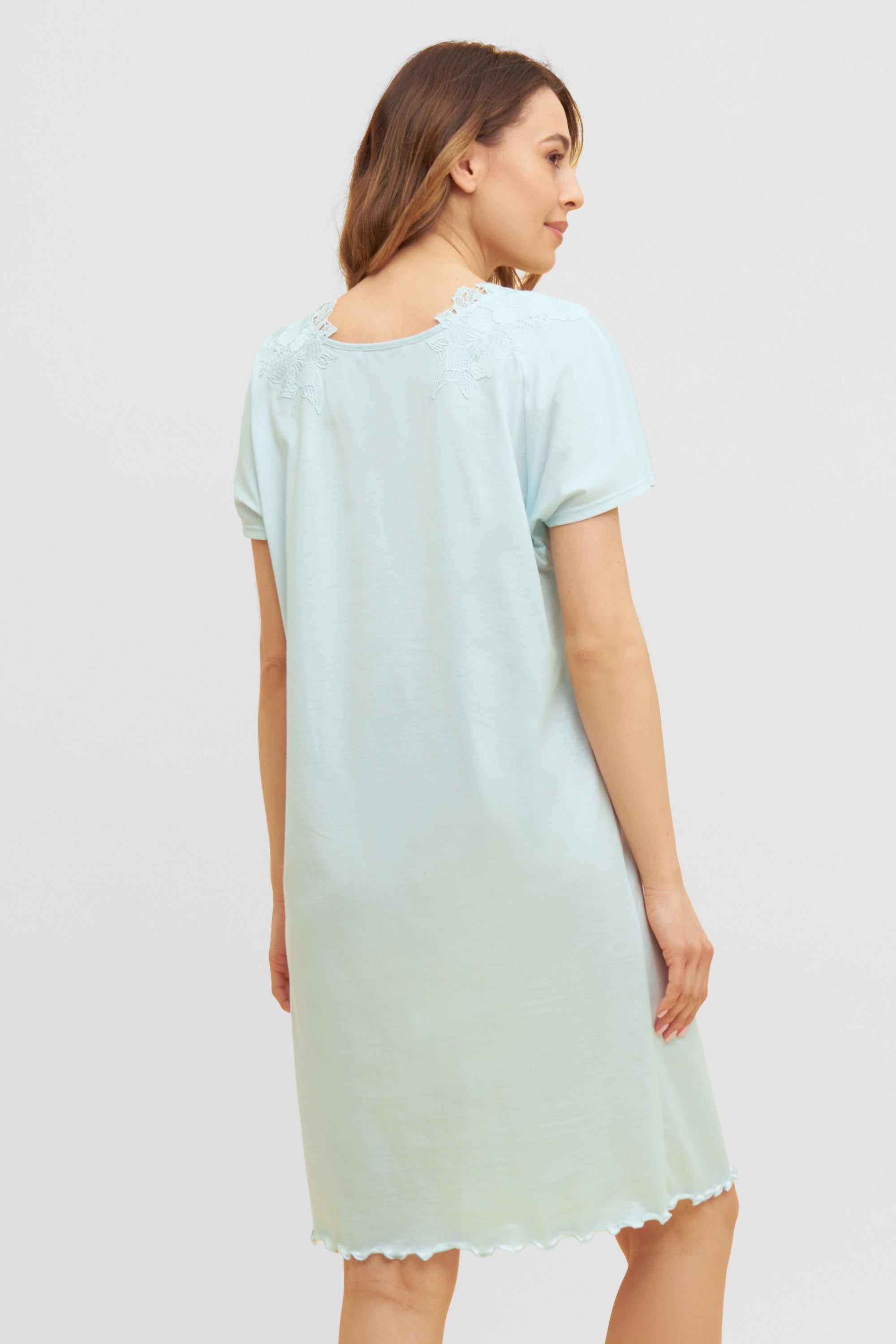 Feraud Night Dress, Overcut, Round Neck Romantic Lace (3884188) Kristall