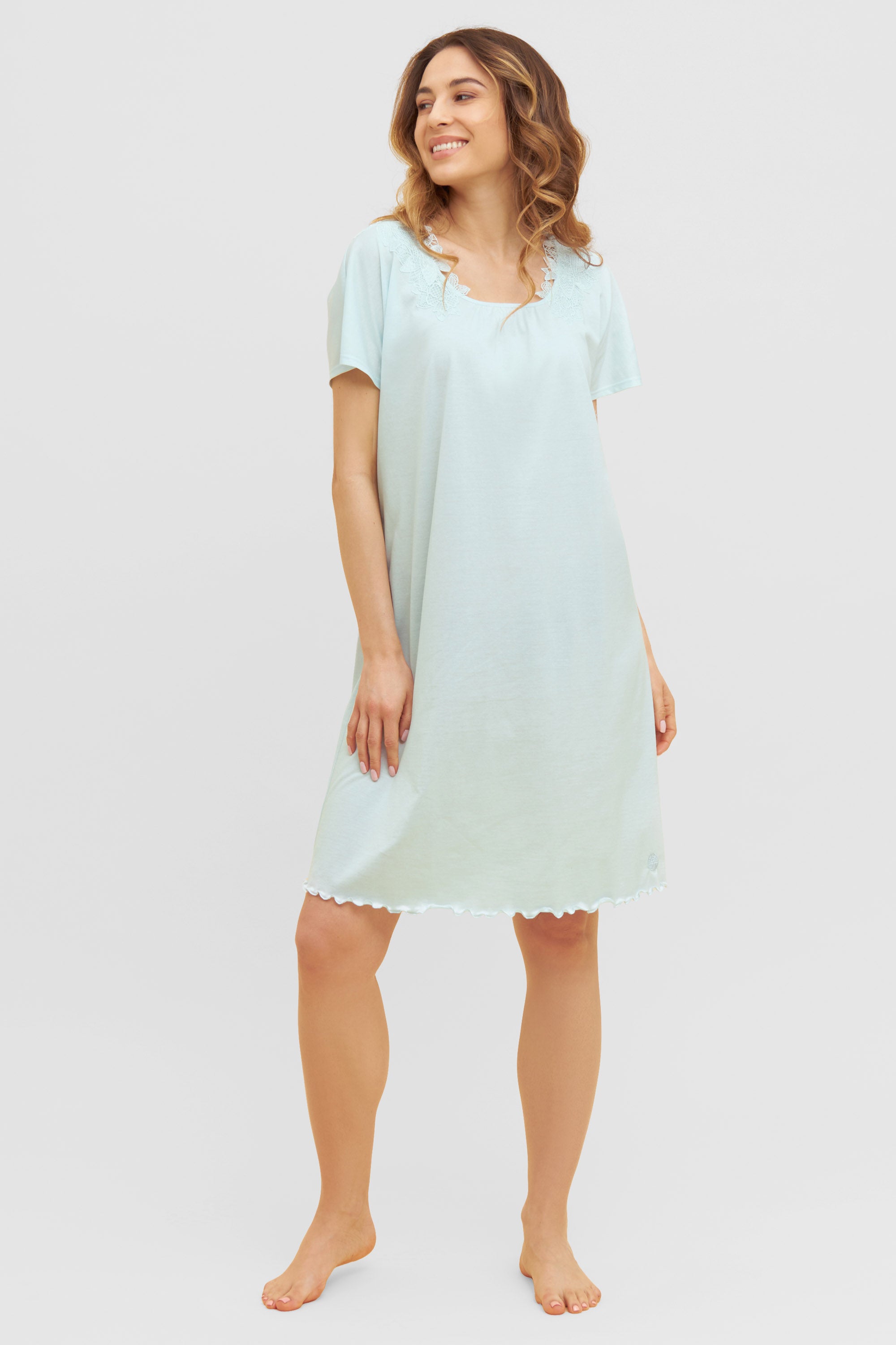 Feraud Night Dress, Overcut, Round Neck Romantic Lace (3884188) Kristall
