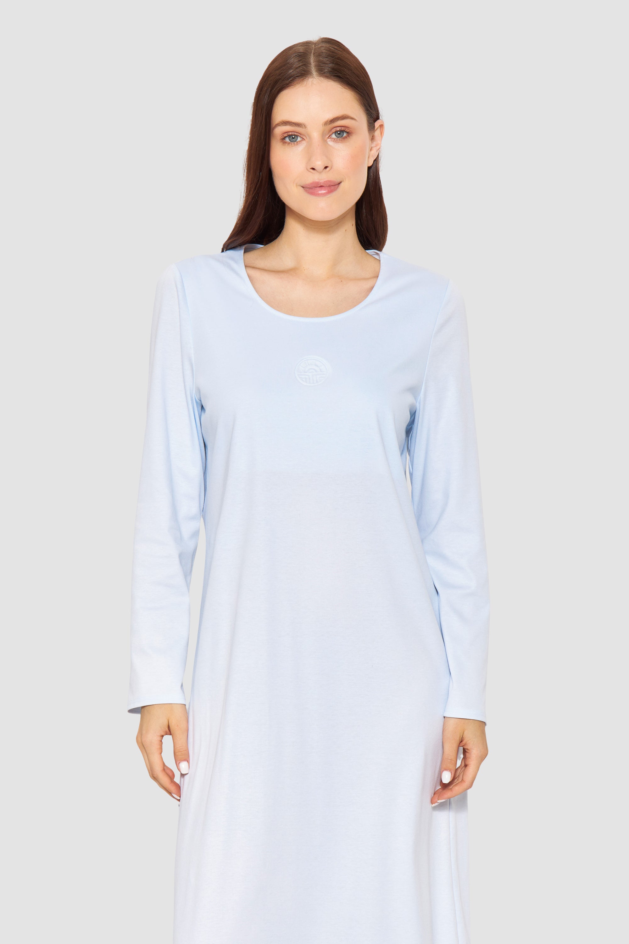 Feraud Night Dress,1/1 Sleeve, Round Neck Interlock (3884195) Bleu