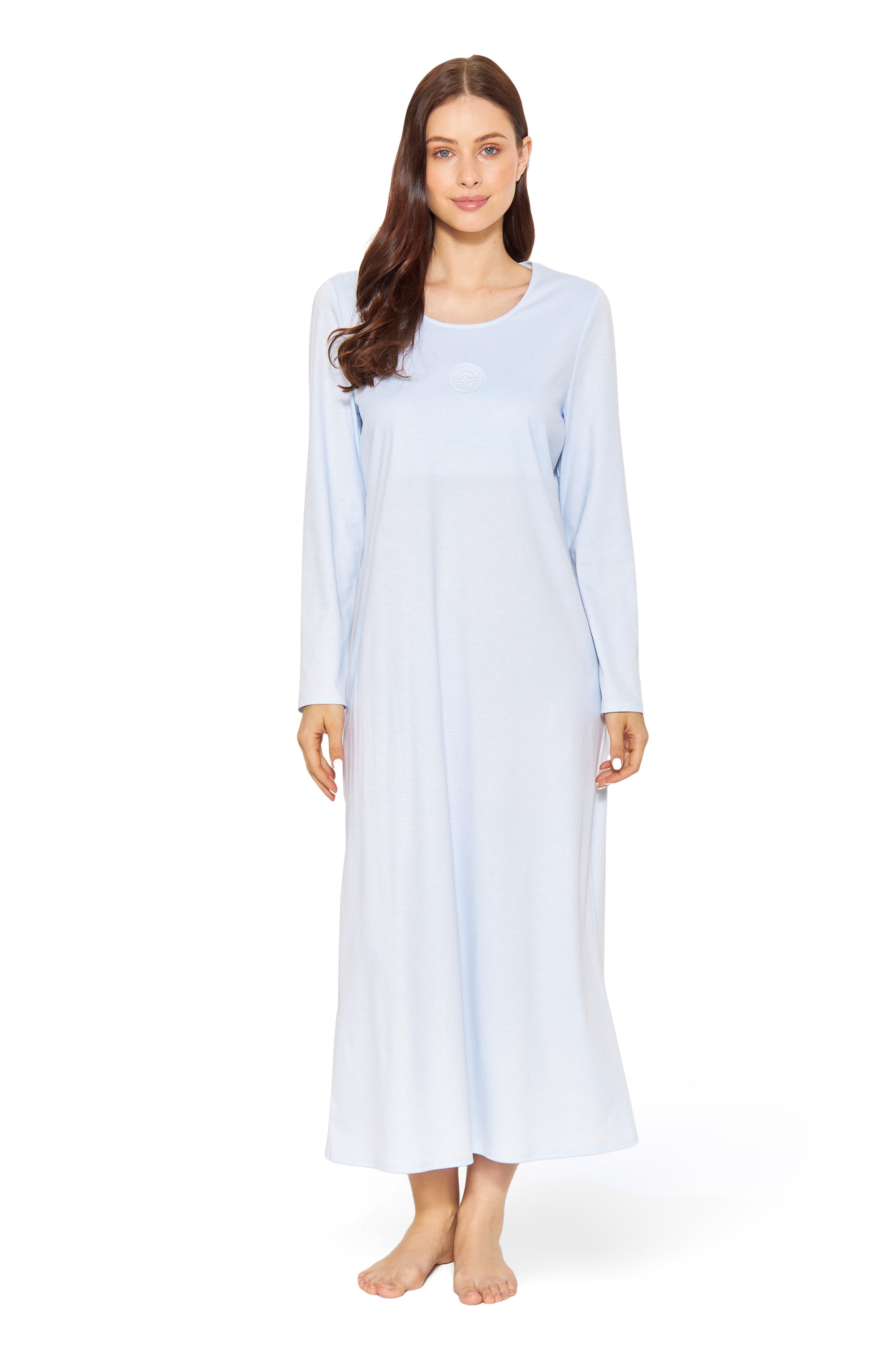 Feraud Night Dress,1/1 Sleeve, Round Neck Interlock (3884195) Bleu