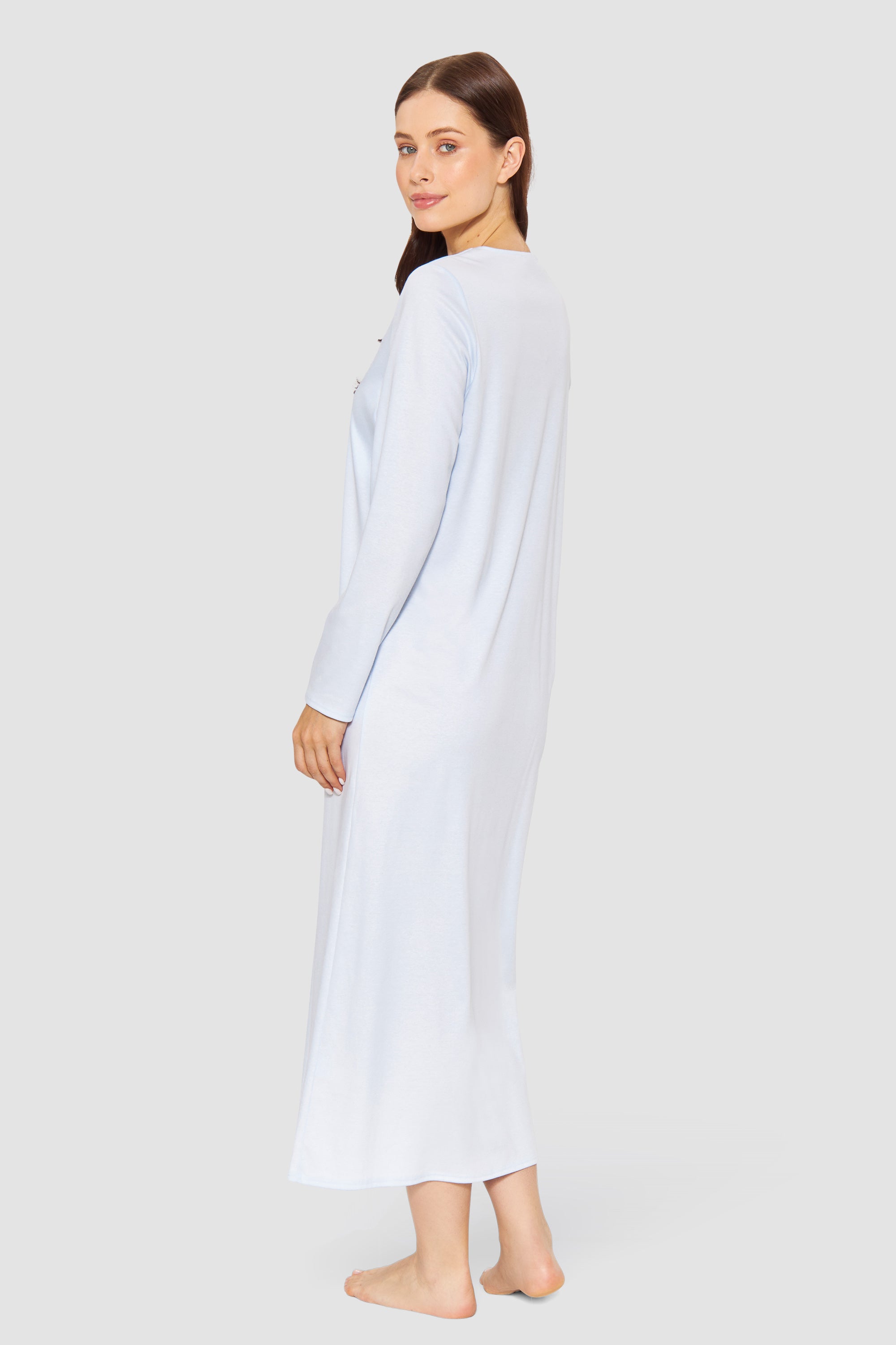 Feraud Night Dress,1/1 Sleeve, Round Neck Interlock (3884195) Bleu