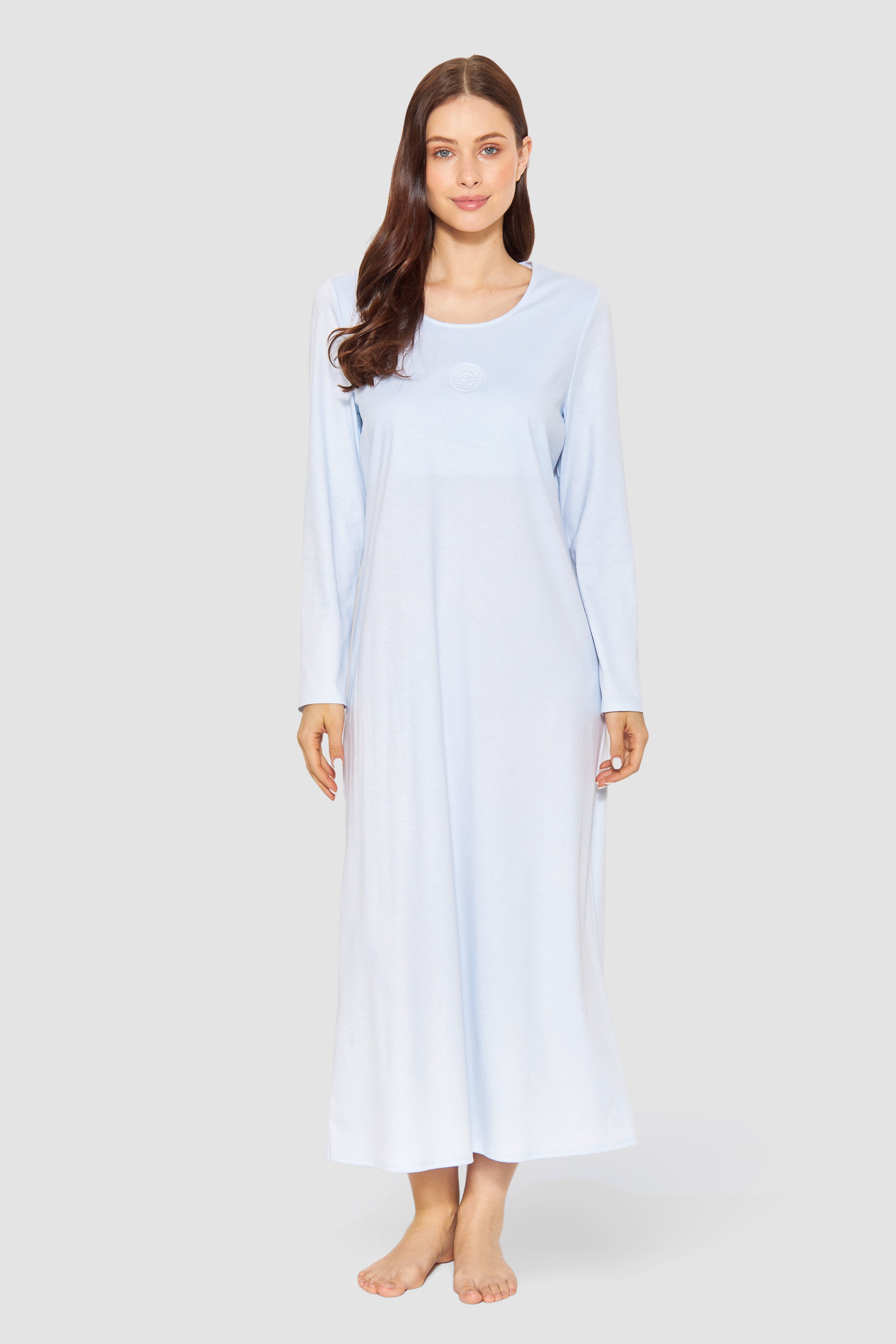 Feraud Night Dress,1/1 Sleeve, Round Neck Interlock (3884195) Bleu