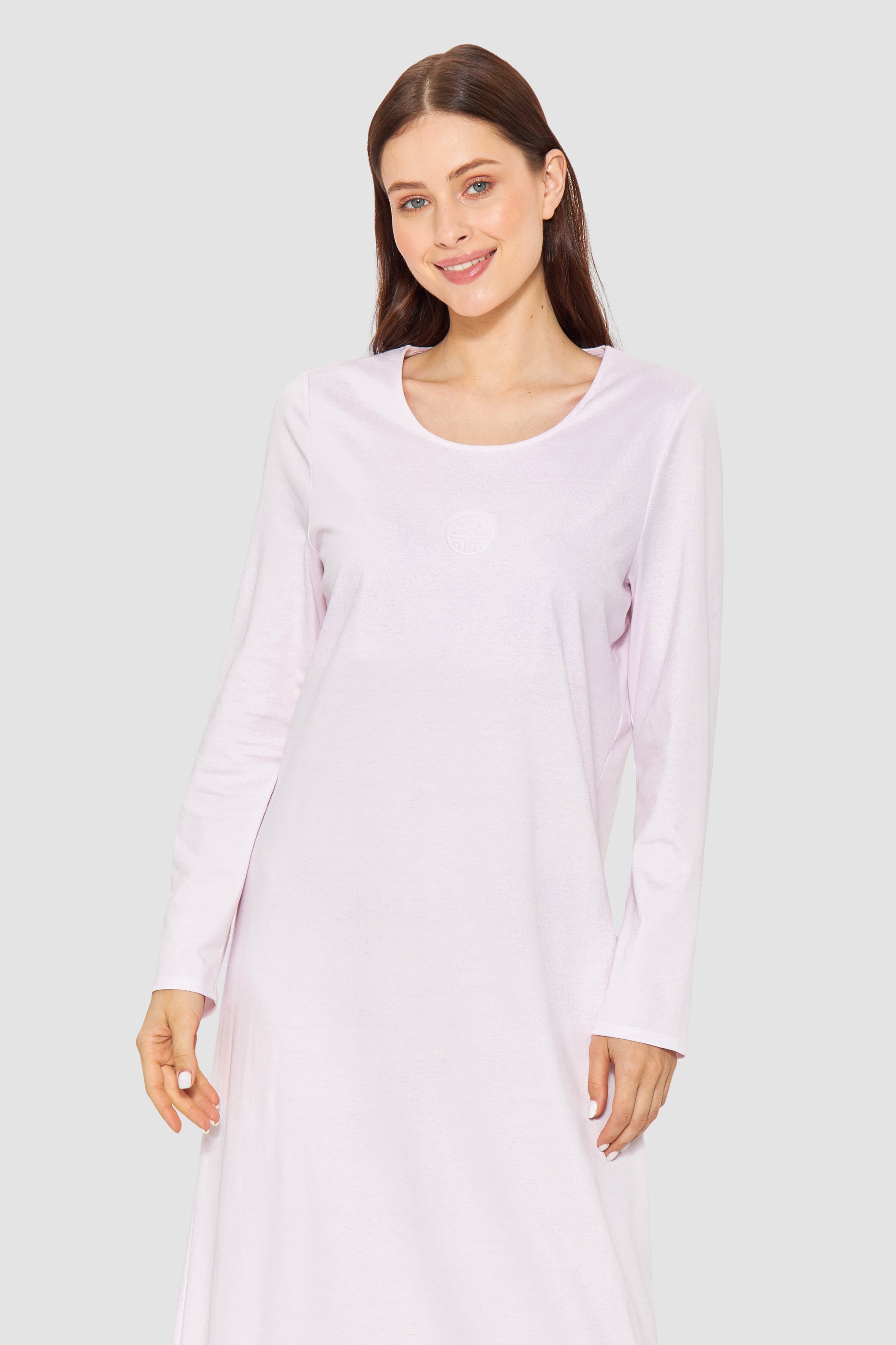 Feraud Night Dress,1/1 Sleeve, Round Neck Interlock (3884195) Rose