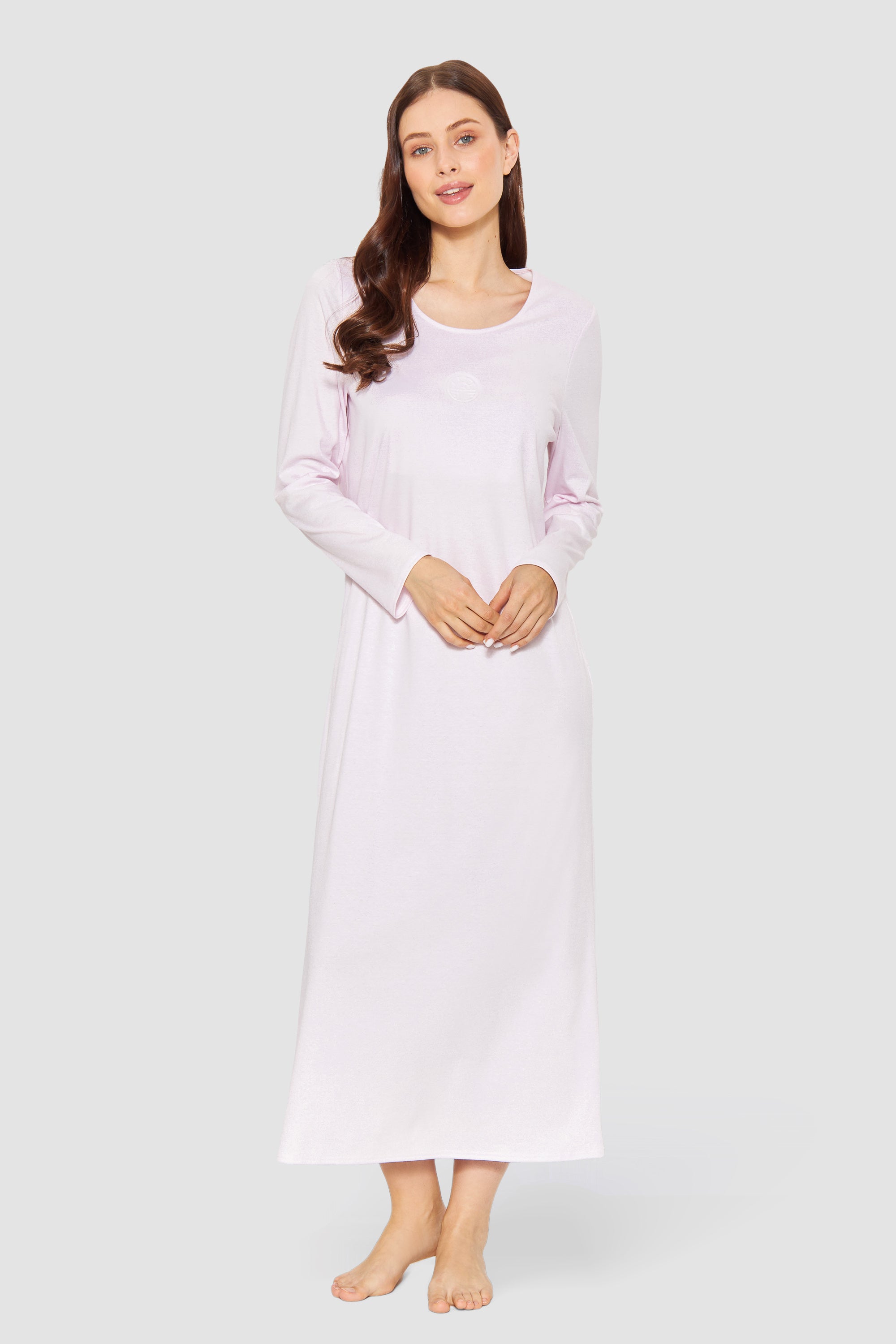 Feraud Night Dress,1/1 Sleeve, Round Neck Interlock (3884195) Rose