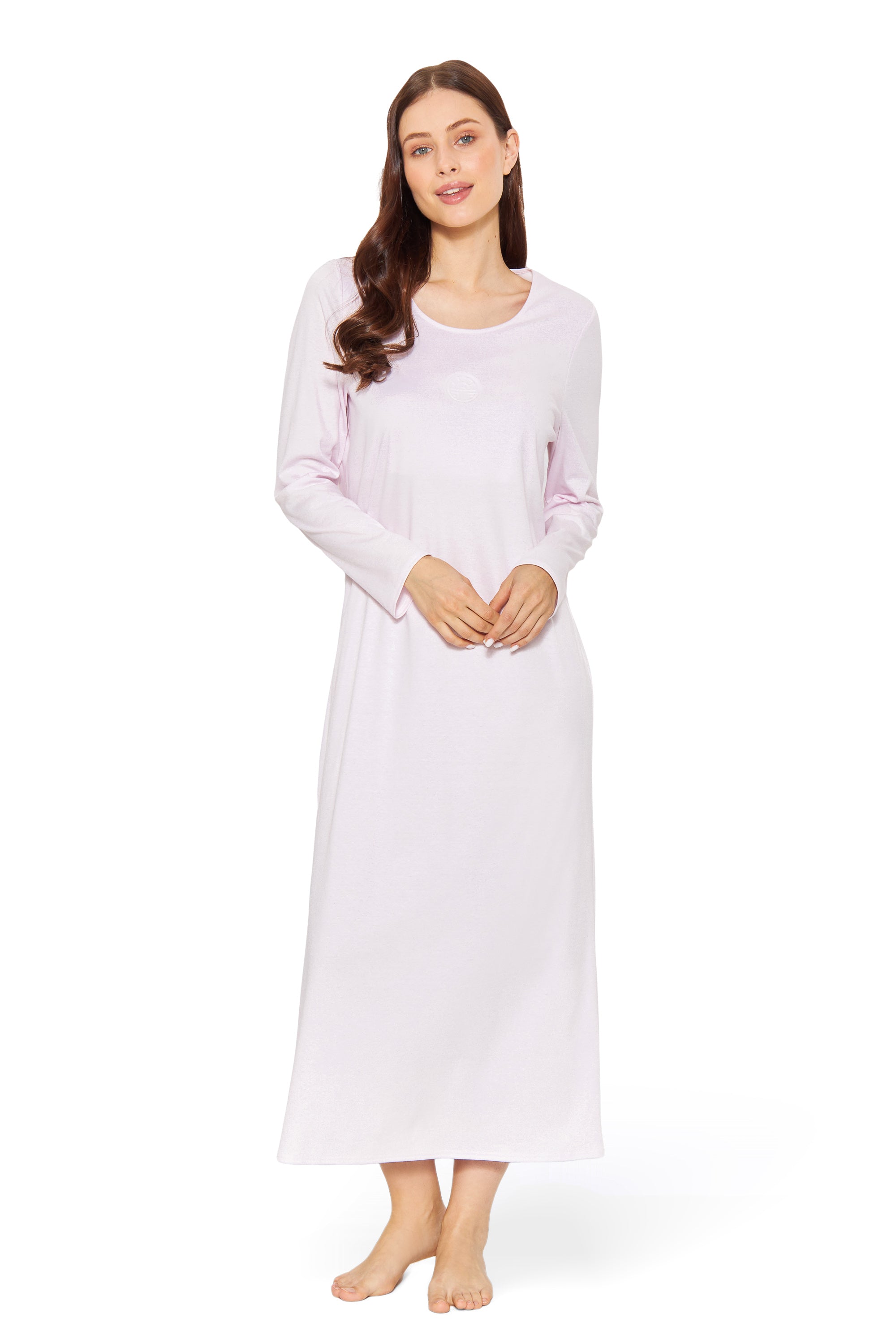 Feraud Night Dress,1/1 Sleeve, Round Neck Interlock (3884195) Rose