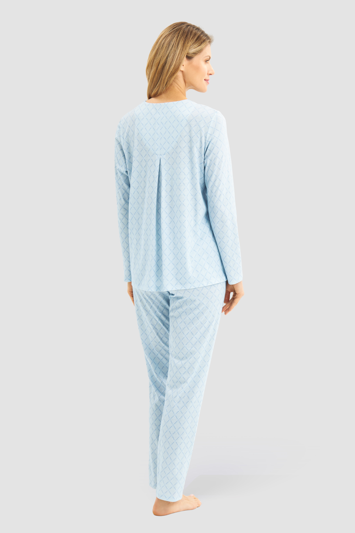 Féraud Pyjamas back view in Logoprint Blue
