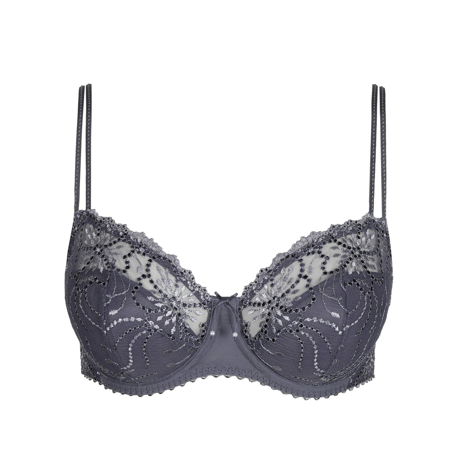 Marie Jo Jane Balcony Bra detail view in Blue Shadow