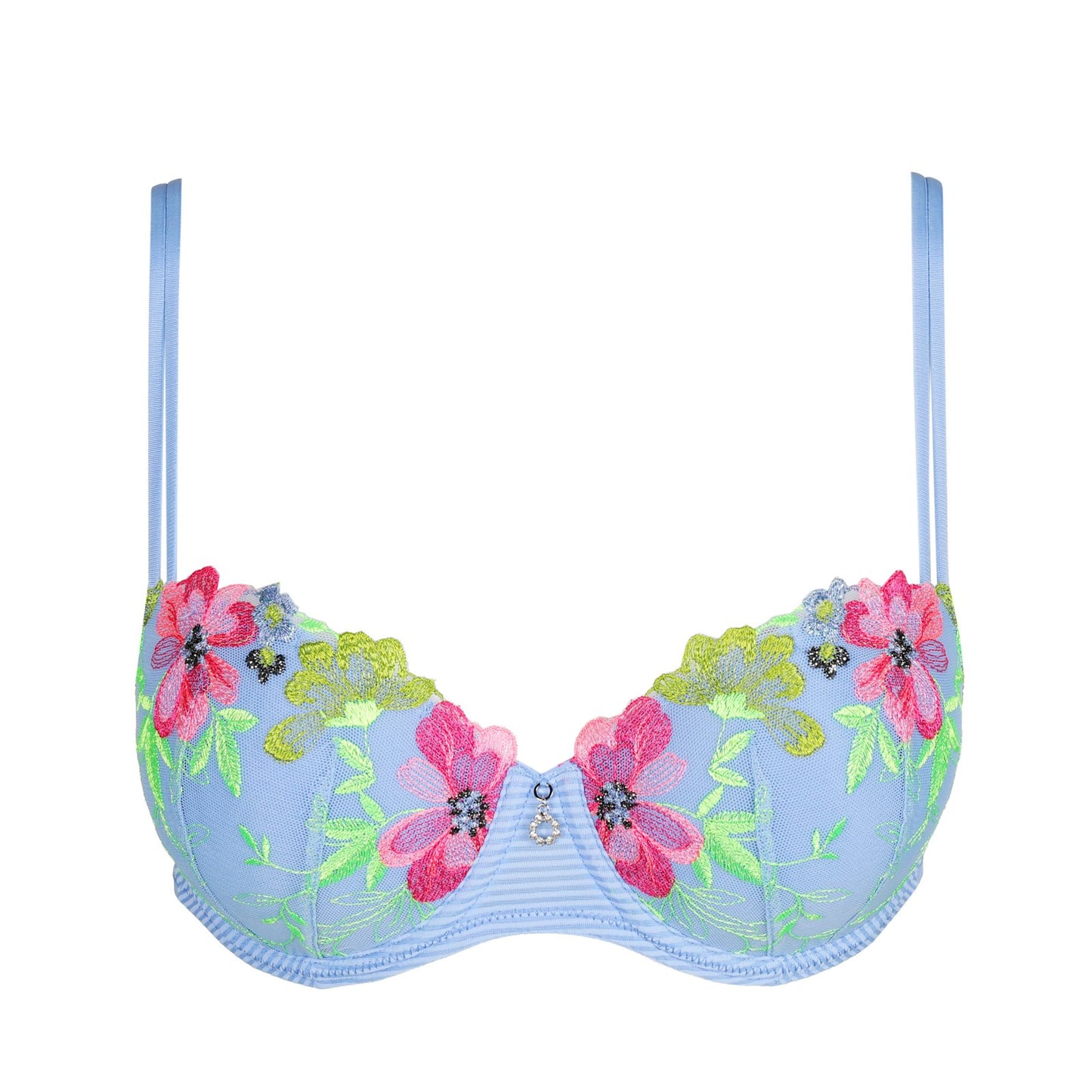 Marie Jo Odilly Padded Balcony Bra detail view in Santorini Blue