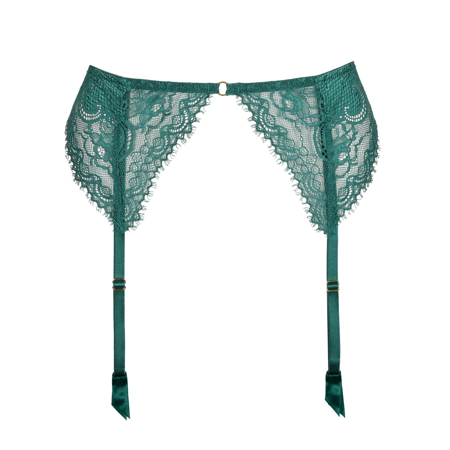 Marie Jo Junoo Suspender Belt detail view in Jasper Green