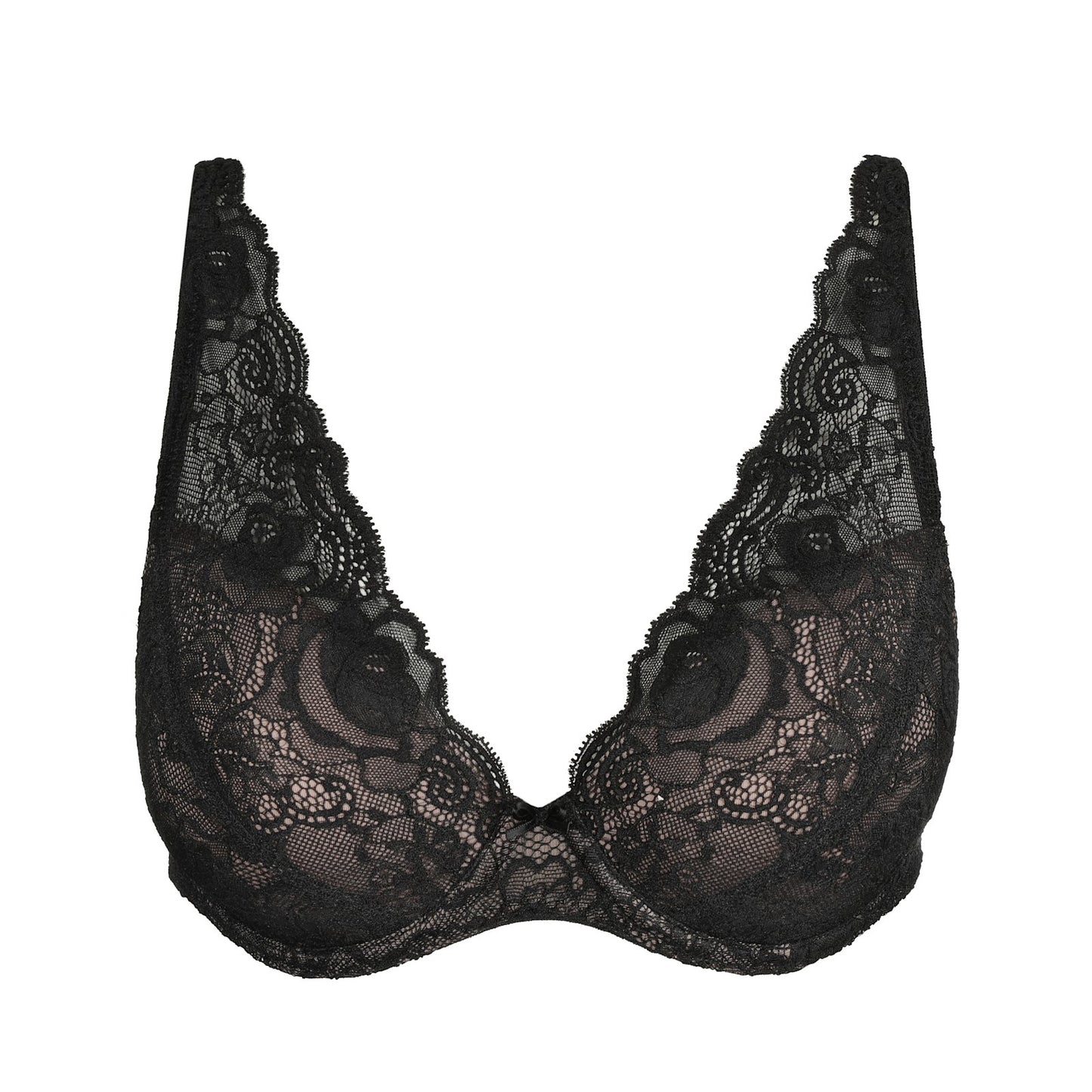 Marie Jo Cyrile Padded Plunge Bra detail view in Black