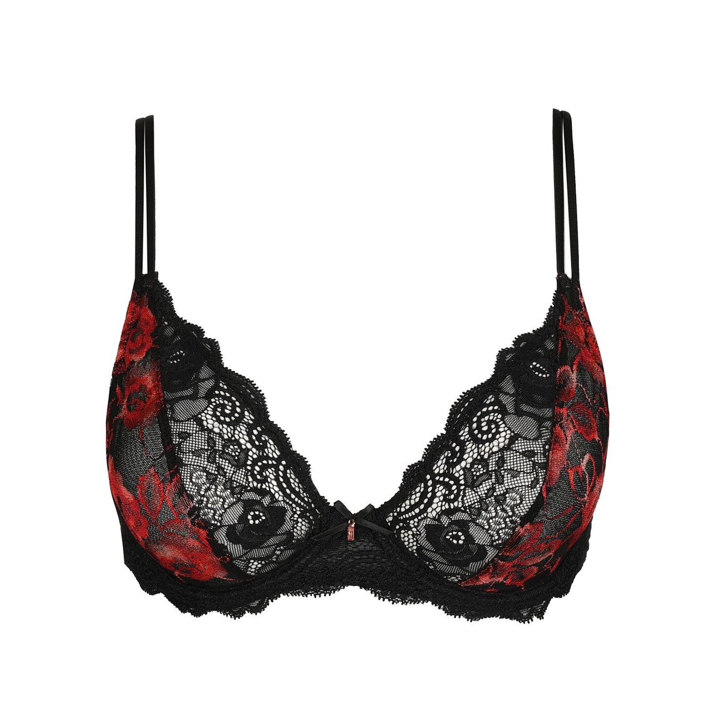 Marie Jo Selyna Plunge Bra detail view in Spicy Red