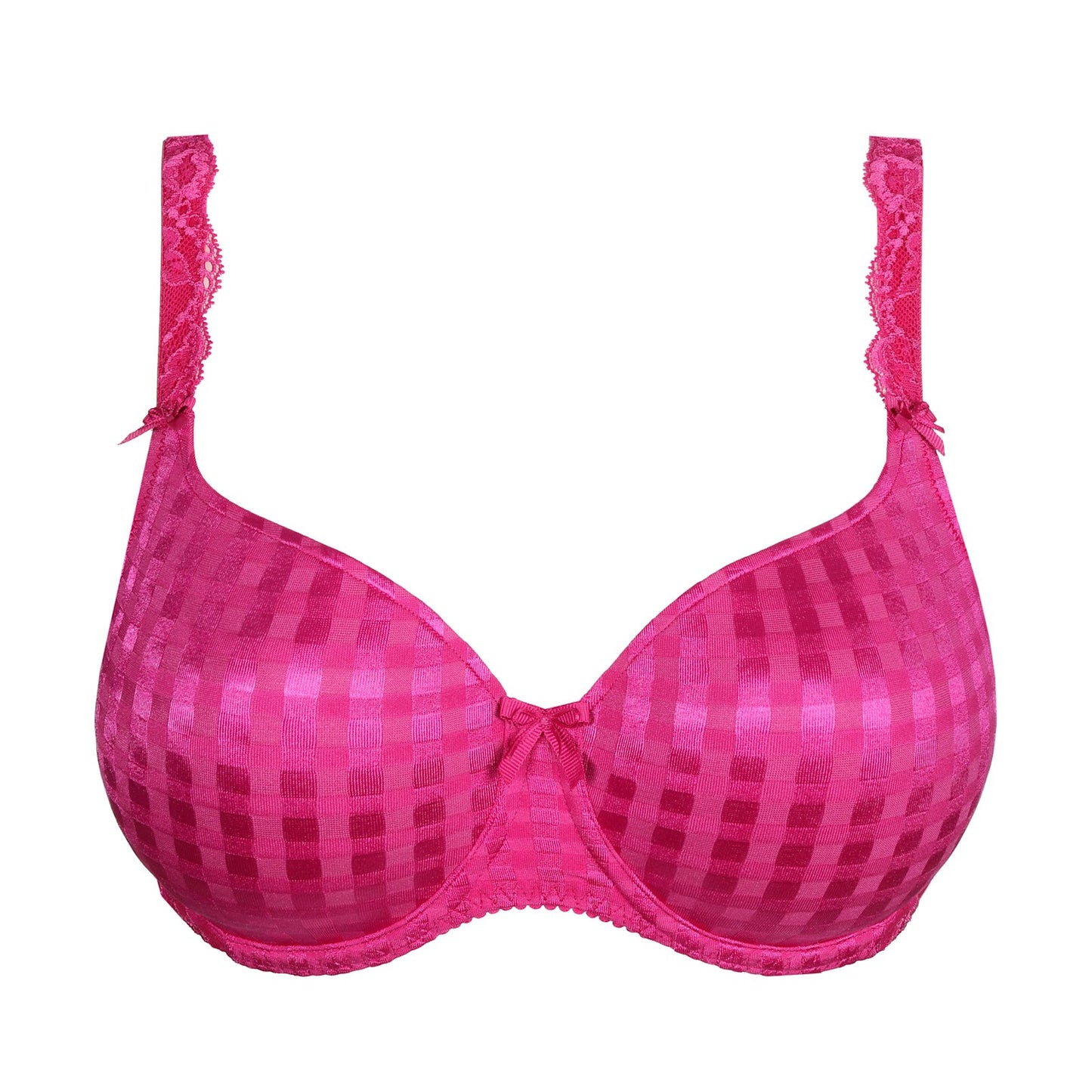 PrimaDonna Madison Plunge Bra flat lay in Fuchsia Fiesta