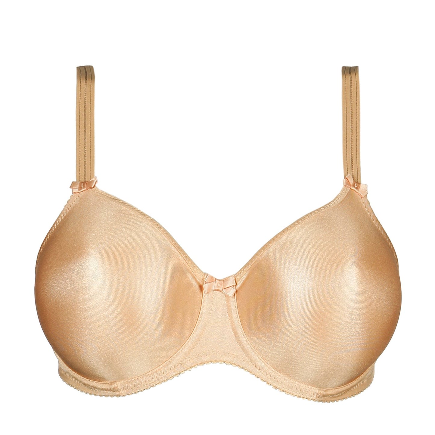 PrimaDonna Satin Padded Full Cup Bra flat lay in Cognac
