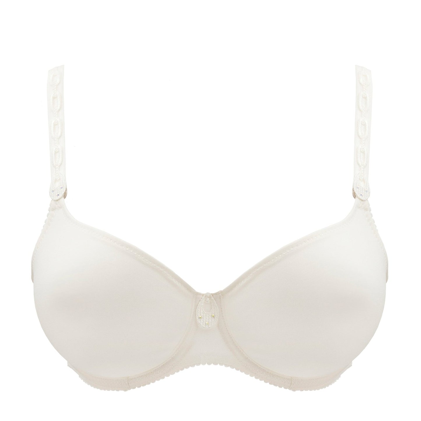 PrimaDonna Satin Padded Full Cup Bra flat lay in Natural