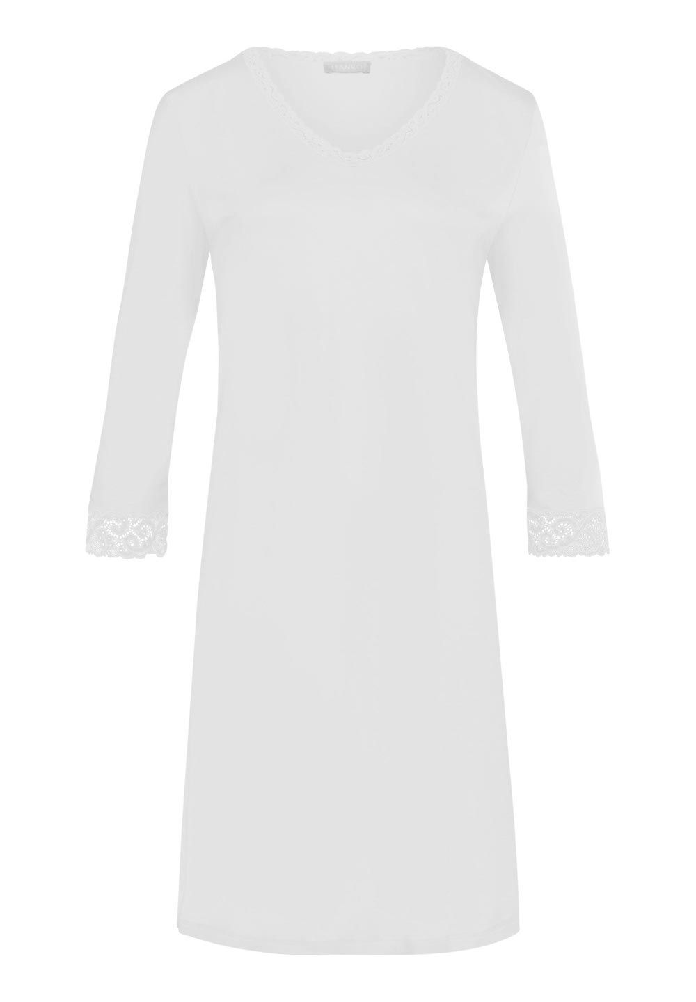 Hanro Basic Moments Nw Moments Nw 3/4 Slv Nightdress 100Cm (077162) White