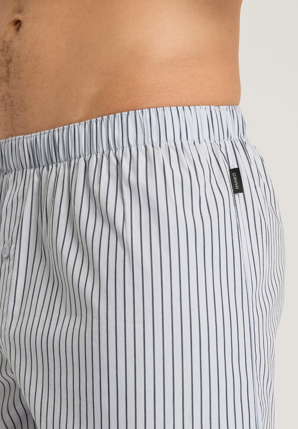 Hanro Basic Fancy Woven Fancy Woven Boxers (074013) Light Grey Stripe