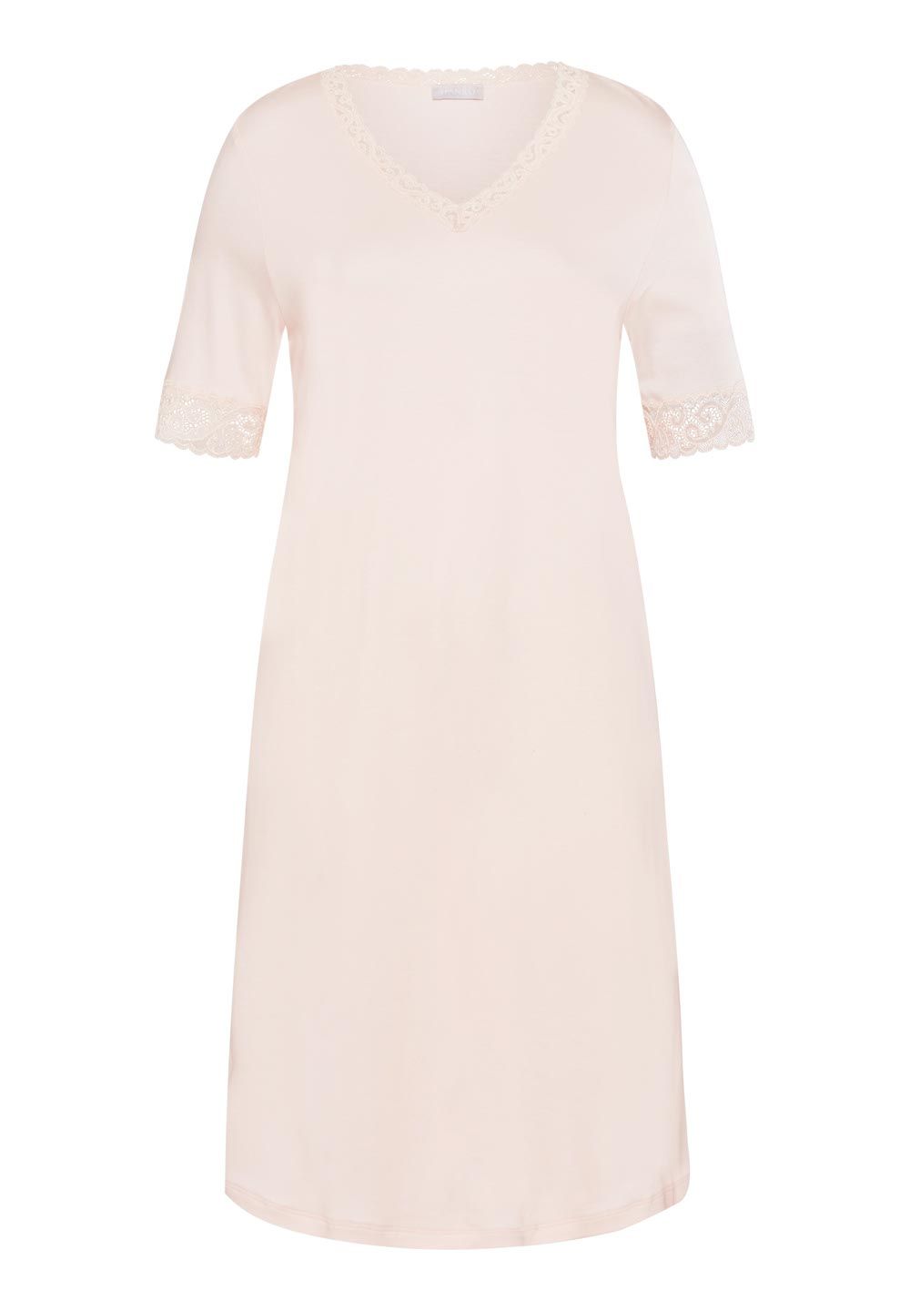 Hanro Basic Moments Nw Moments Nw S/Slv Nightdress 100 Cm (077040) Crystal Pink