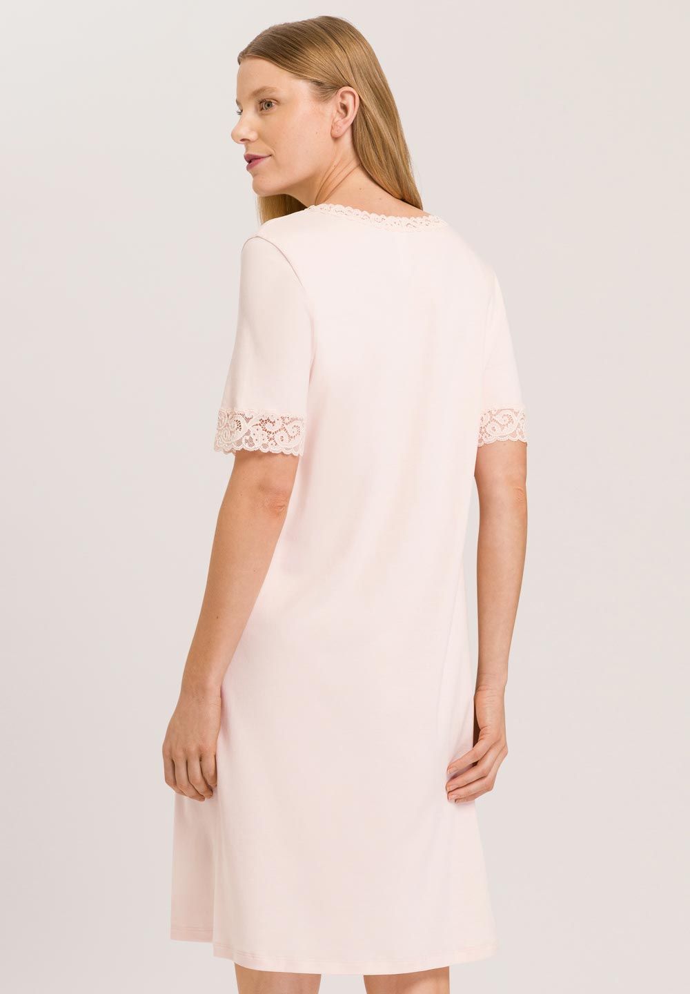 Hanro Basic Moments Nw Moments Nw S/Slv Nightdress 100 Cm (077040) Crystal Pink