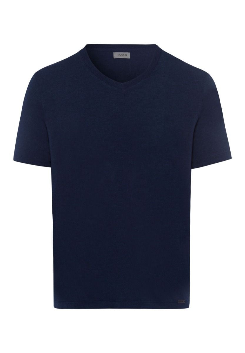 Hanro Basic Casuals S/Slv Shirt V-Neck (075035) Deep Navy