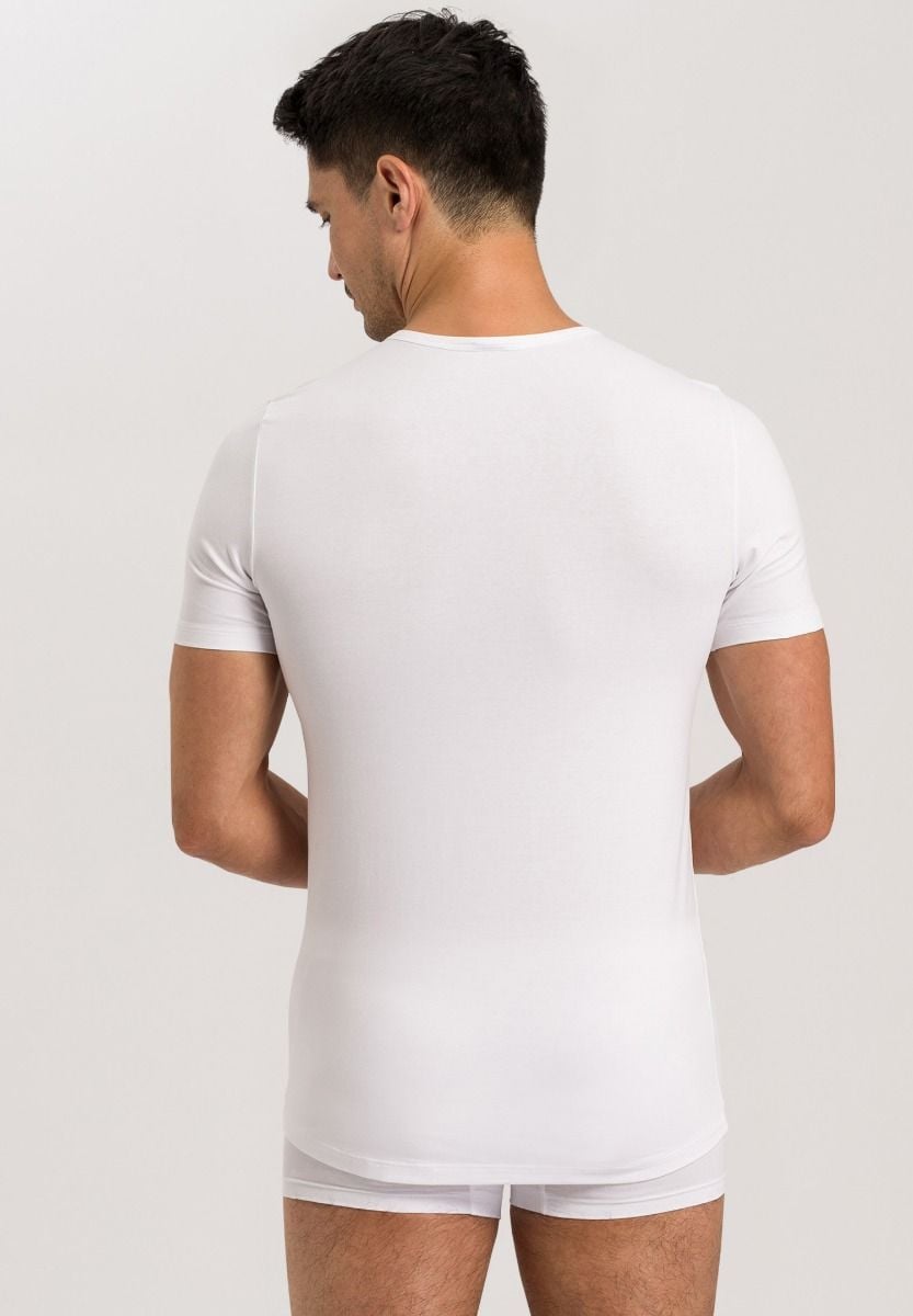 Hanro Basic Cotton Essentials Cotton Essentials Short Sleeve Shirts Twopack (073110) White