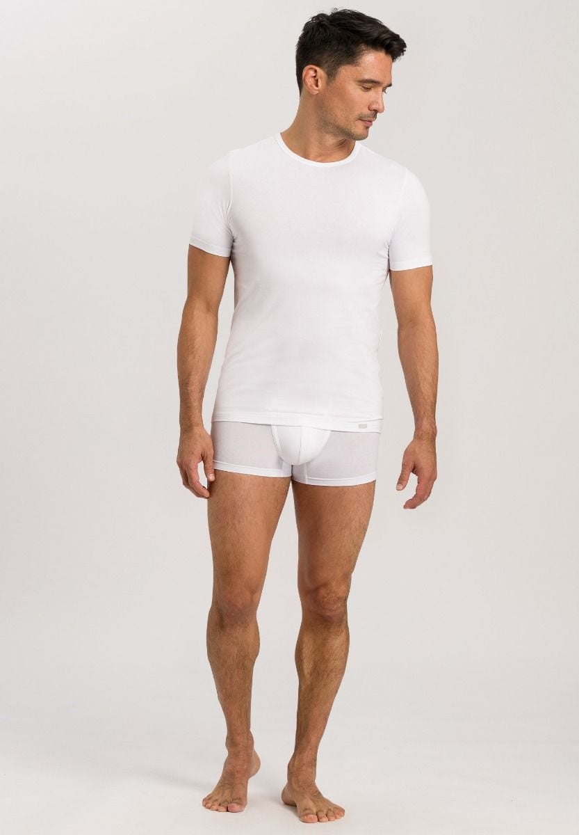 Hanro Basic Cotton Essentials Cotton Essentials Short Sleeve Shirts Twopack (073110) White
