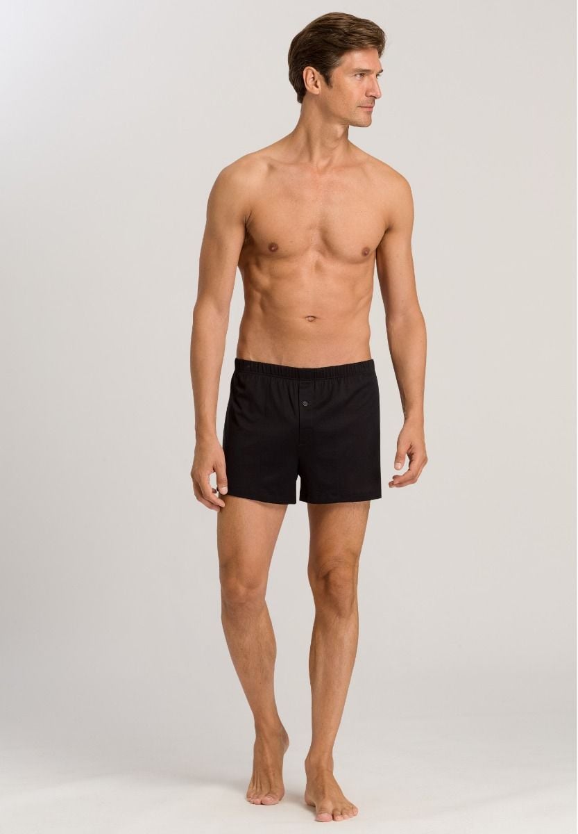 Hanro Basic Cotton Sporty Cotton Sporty Boxers (073505) Black