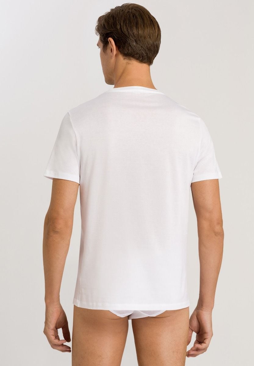 Hanro Basic Cotton Sporty Cotton Sporty Short Sleeve Shirt (073511) White