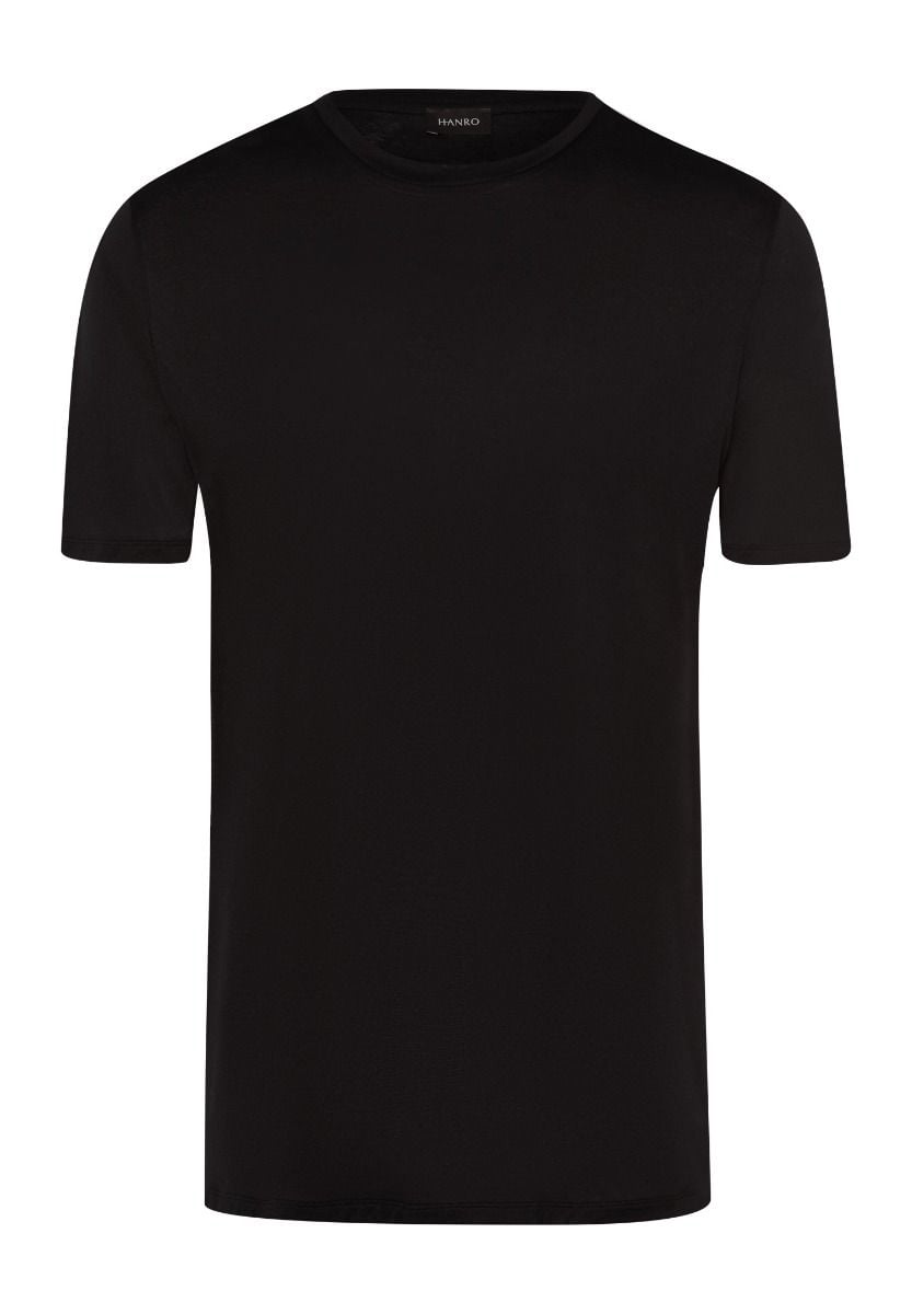 Hanro Basic Cotton Sporty Cotton Sporty Short Sleeve Shirt (073511) Black