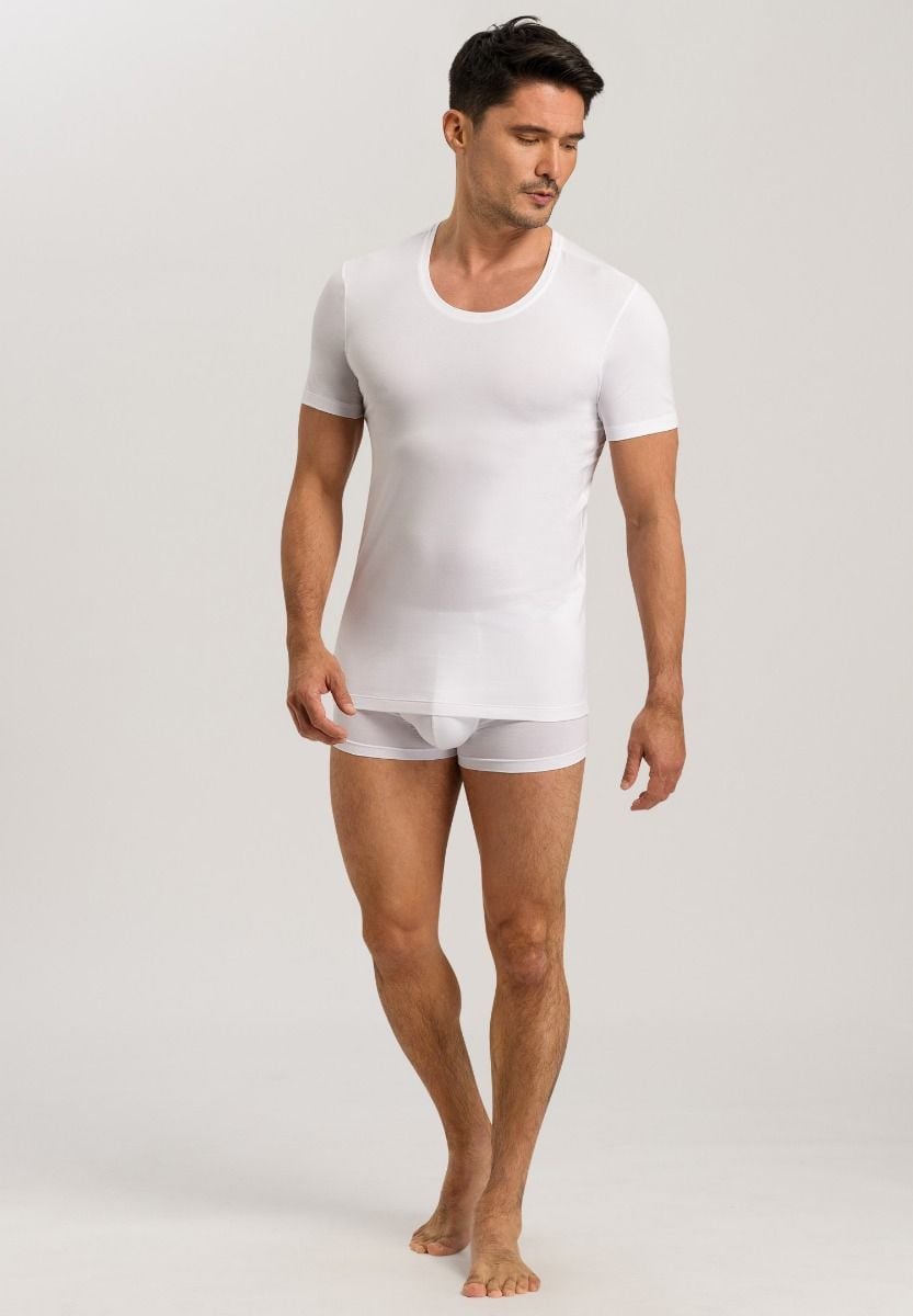 Hanro Basic Cotton Superior Cotton Superior Short Sleeve Shirt (073088) White