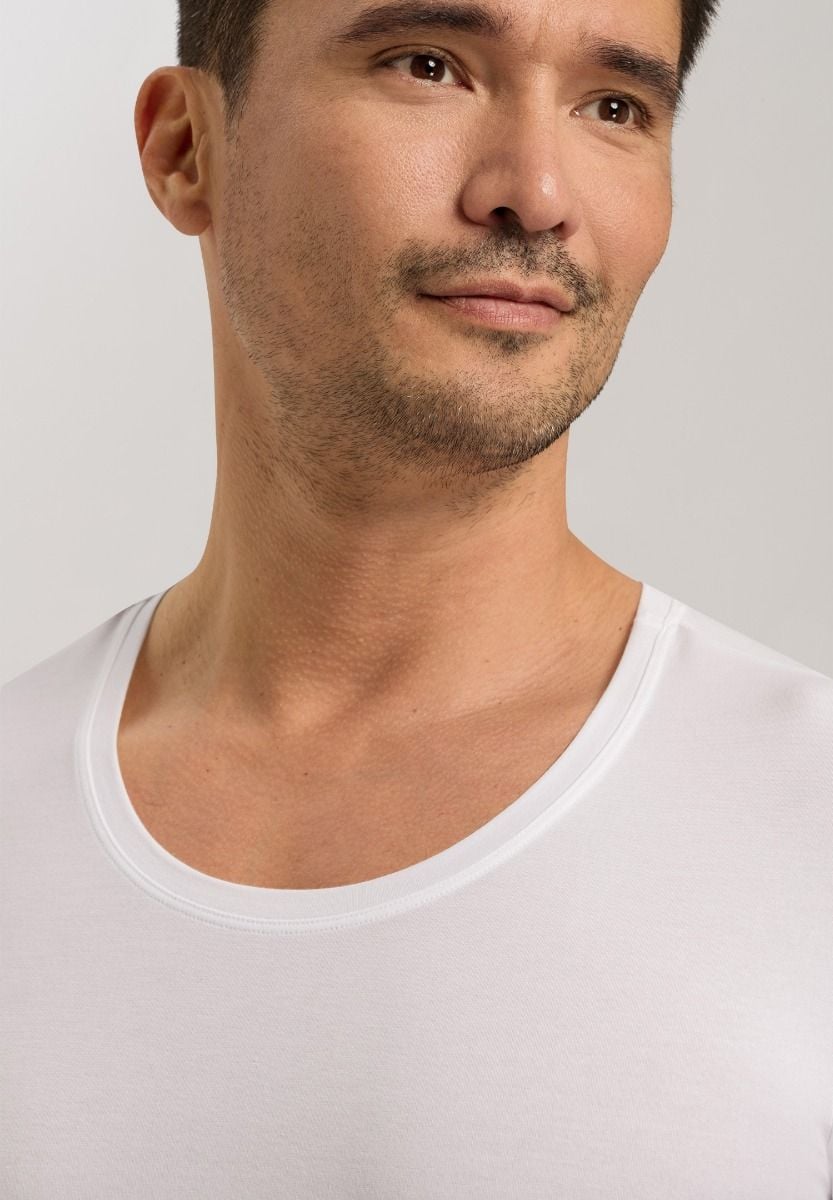 Hanro Basic Cotton Superior Cotton Superior Short Sleeve Shirt (073088) White