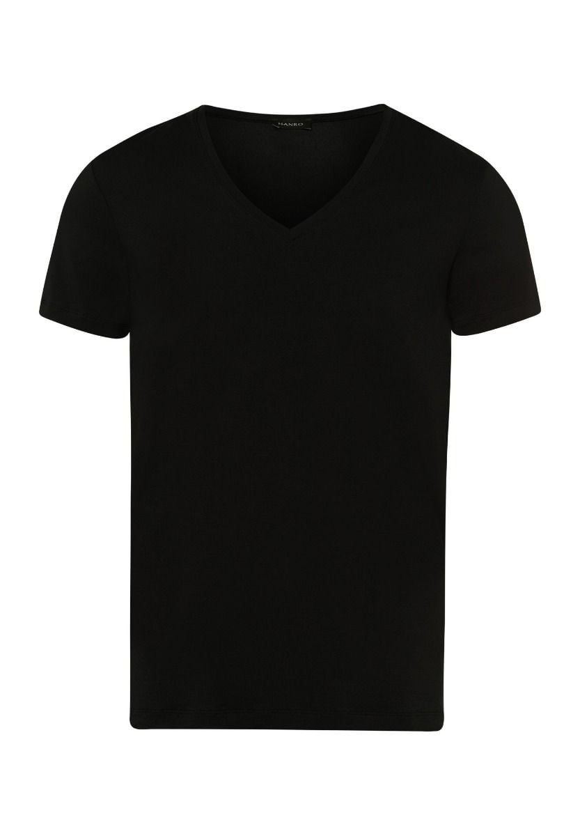 Hanro Basic Cotton Superior Cotton Superior S/Slv Shirt V-Neck (073089) Black