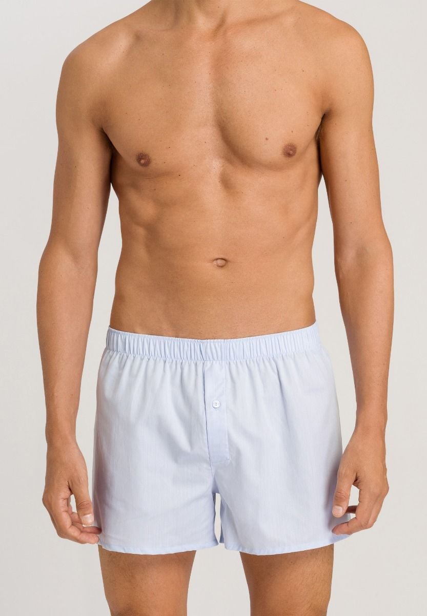Hanro Basic Fancy Woven Fancy Woven Boxers (074013) Light Blue