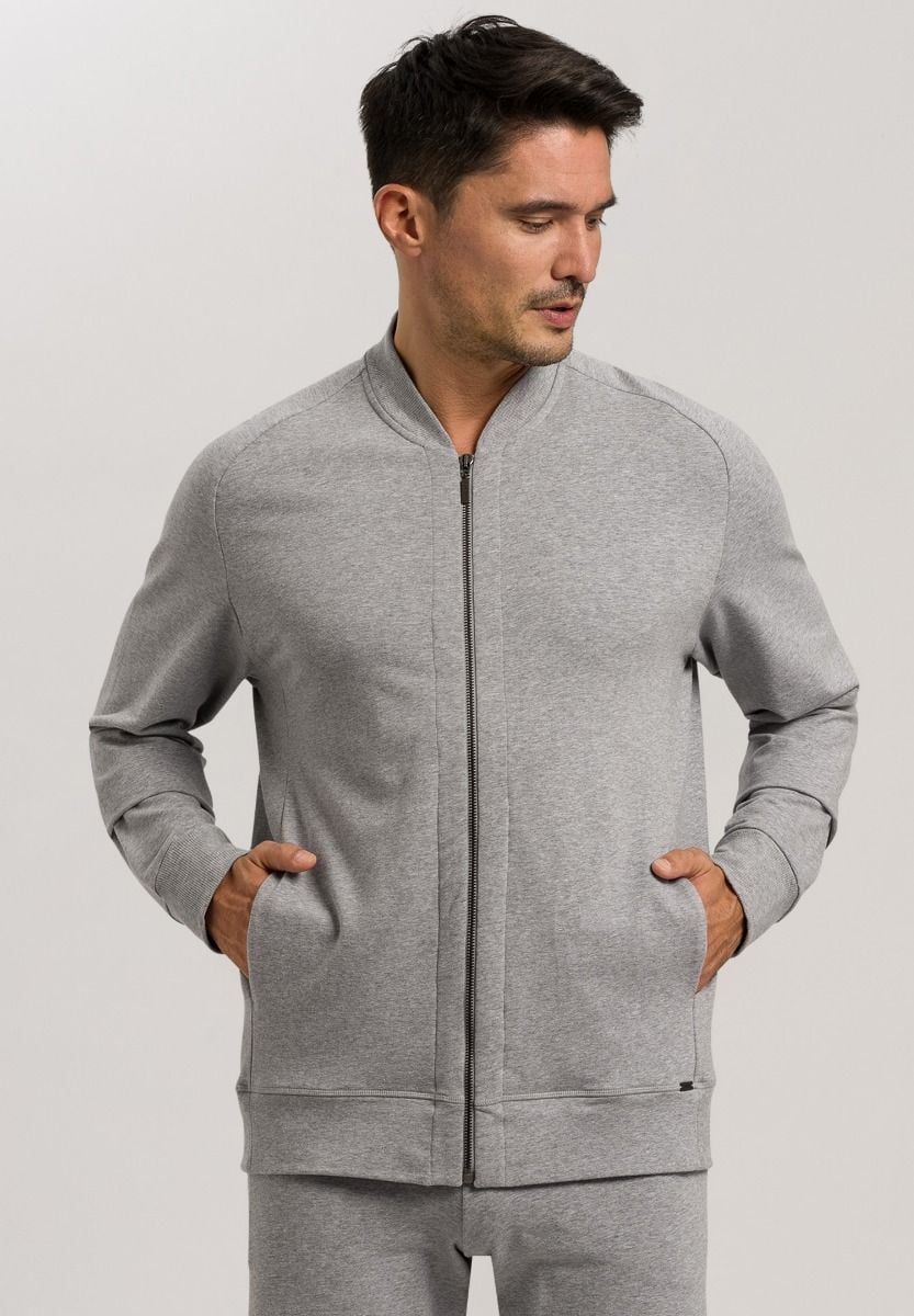 Hanro Basic Leisure Leisure Cardigan (075076) Grey Melange