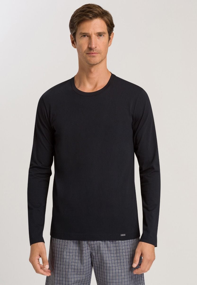Hanro Basic Living Shirts Living Shirts L/Slv Shirt (075053) Black