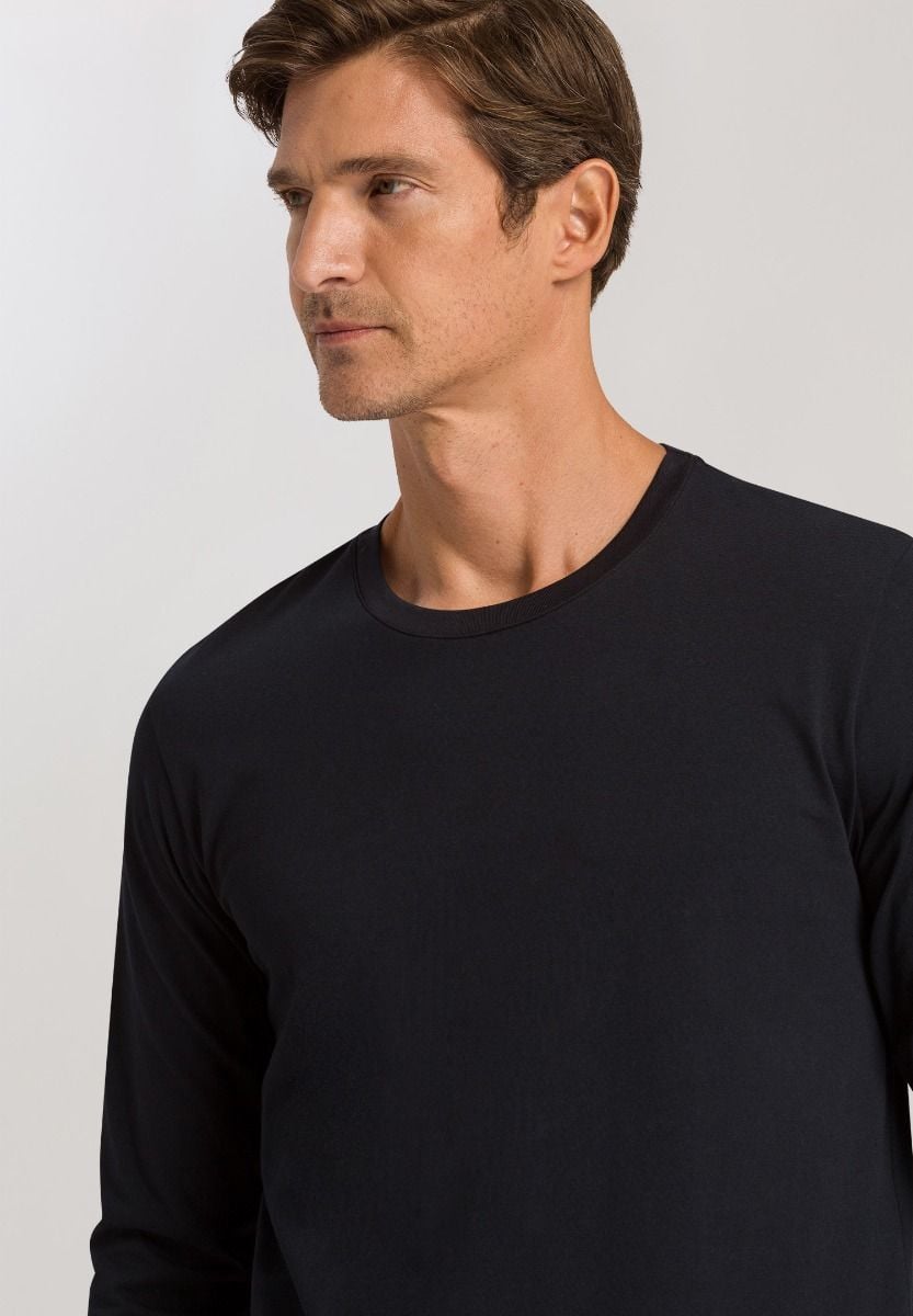 Hanro Basic Living Shirts Living Shirts L/Slv Shirt (075053) Black