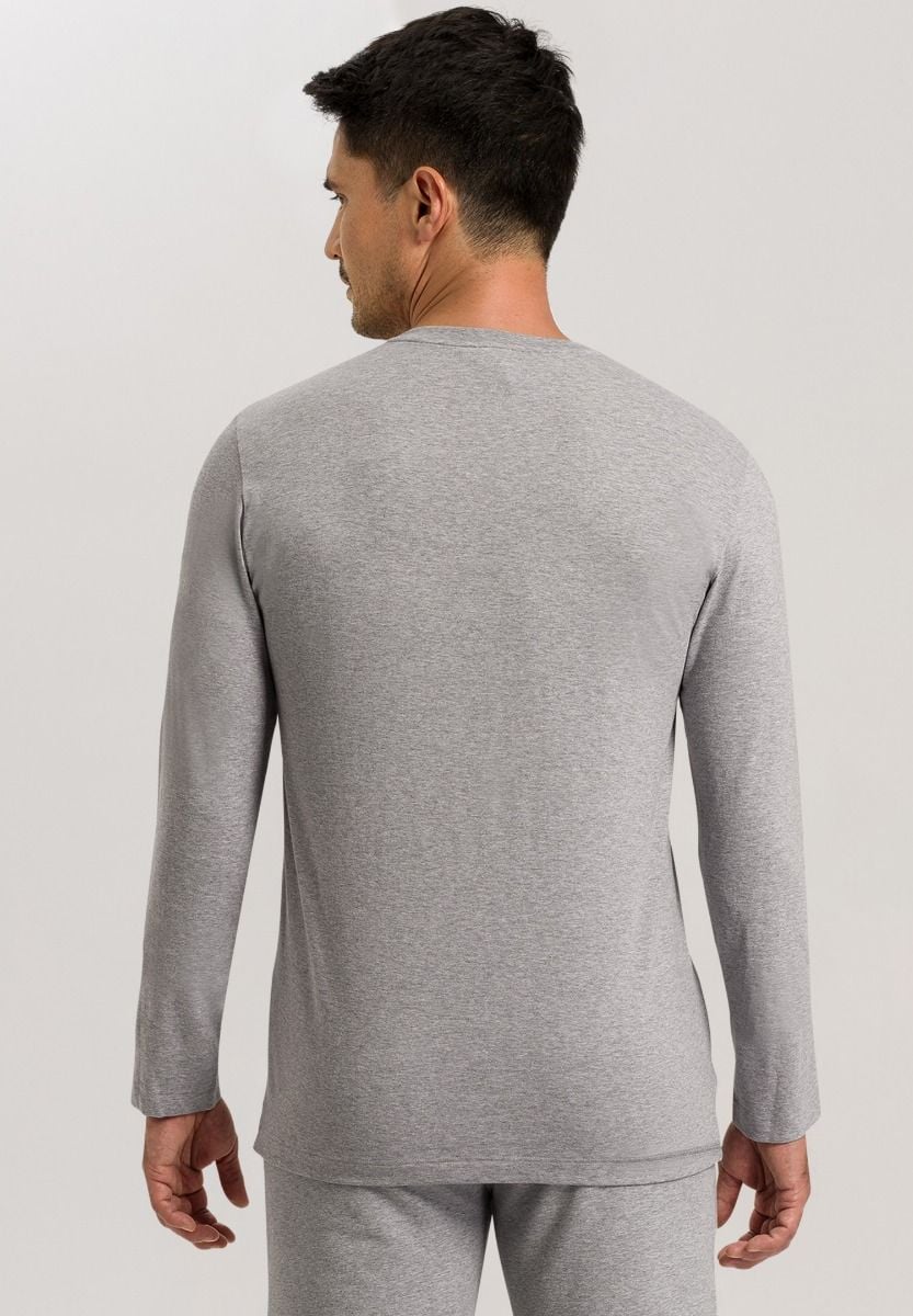 Hanro Basic Living Shirts Living Shirts L/Slv Shirt (075053) Grey Melange