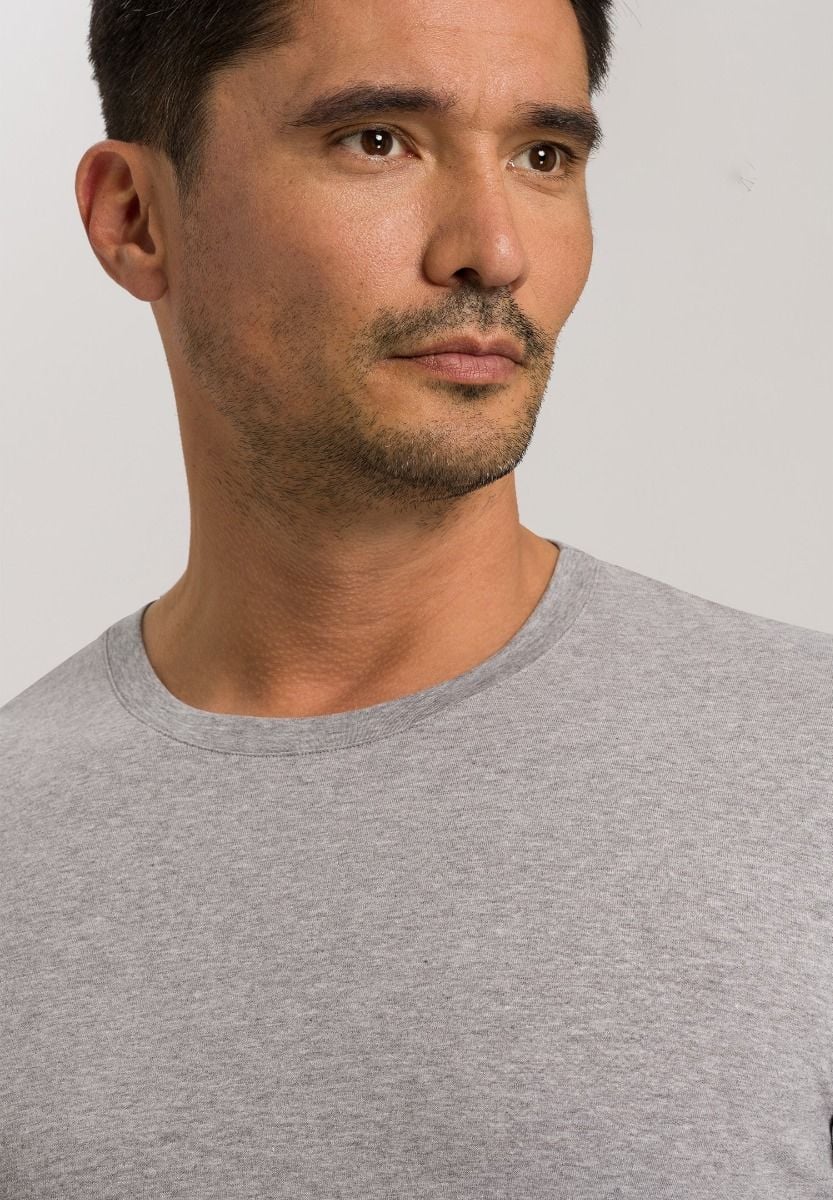 Hanro Basic Living Shirts Living Shirts L/Slv Shirt (075053) Grey Melange