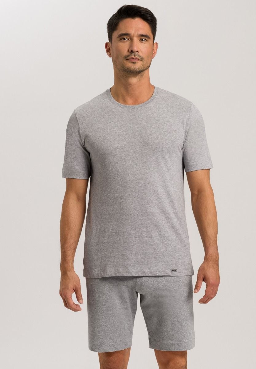 Hanro Basic Living Shirts Living Shirts Short Sleeve Shirt (075050) Grey Melange