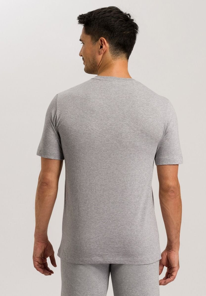 Hanro Basic Living Shirts Living Shirts Short Sleeve Shirt (075050) Grey Melange