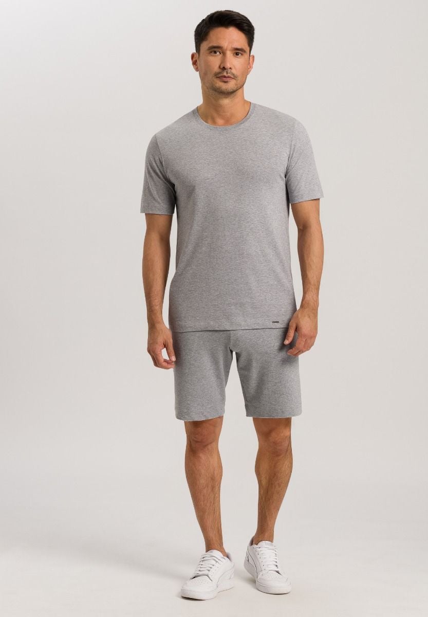 Hanro Basic Living Shirts Living Shirts Short Sleeve Shirt (075050) Grey Melange