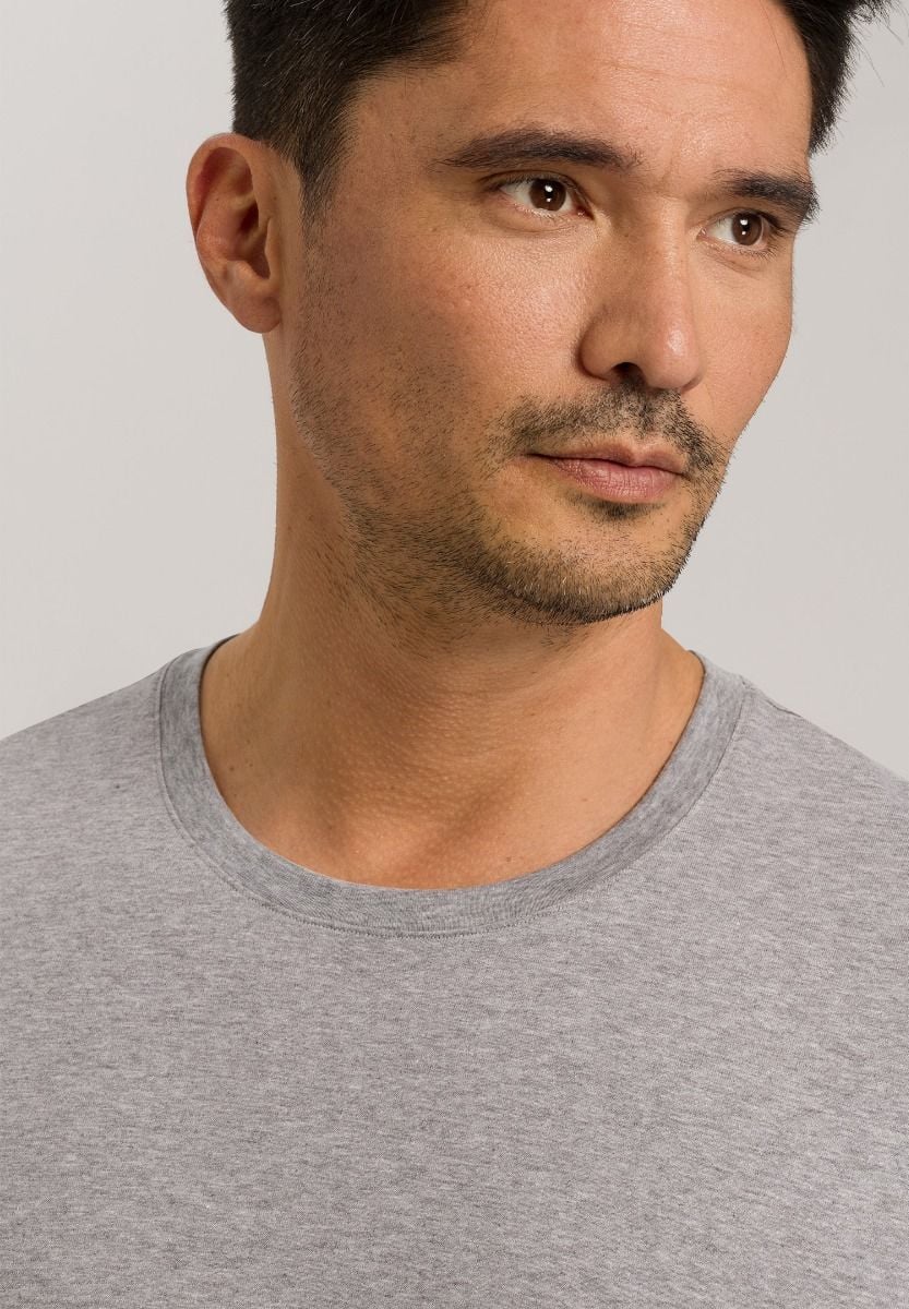 Hanro Basic Living Shirts Living Shirts Short Sleeve Shirt (075050) Grey Melange