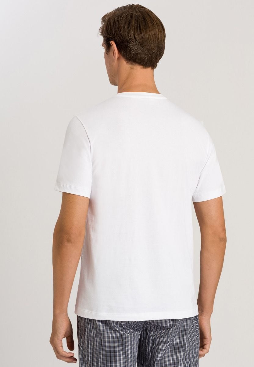 Hanro Basic Living Shirts Living Shirts S/Slv Shirt V-Neck (075051) White