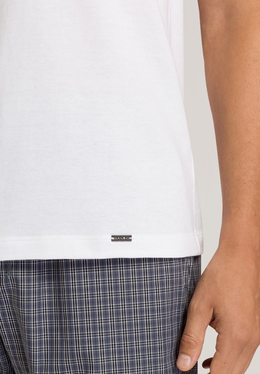 Hanro Basic Living Shirts Living Shirts S/Slv Shirt V-Neck (075051) White