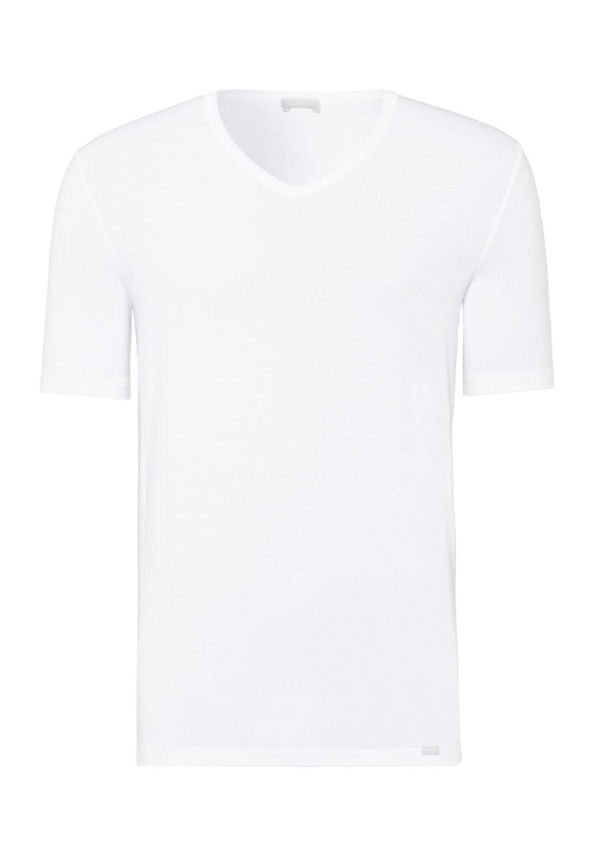 Hanro Basic Natural Function Natural Function S/Slv Shirt V-Neck (073185) White