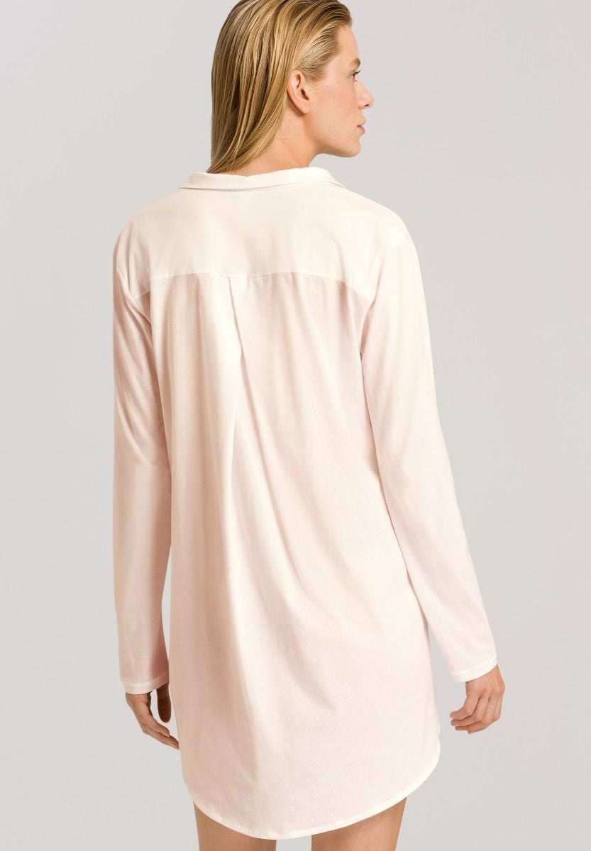 Hanro Basic Cotton Deluxe Cotton Deluxe L/Slv Nightdress 90Cm (077958) Crystal Pink