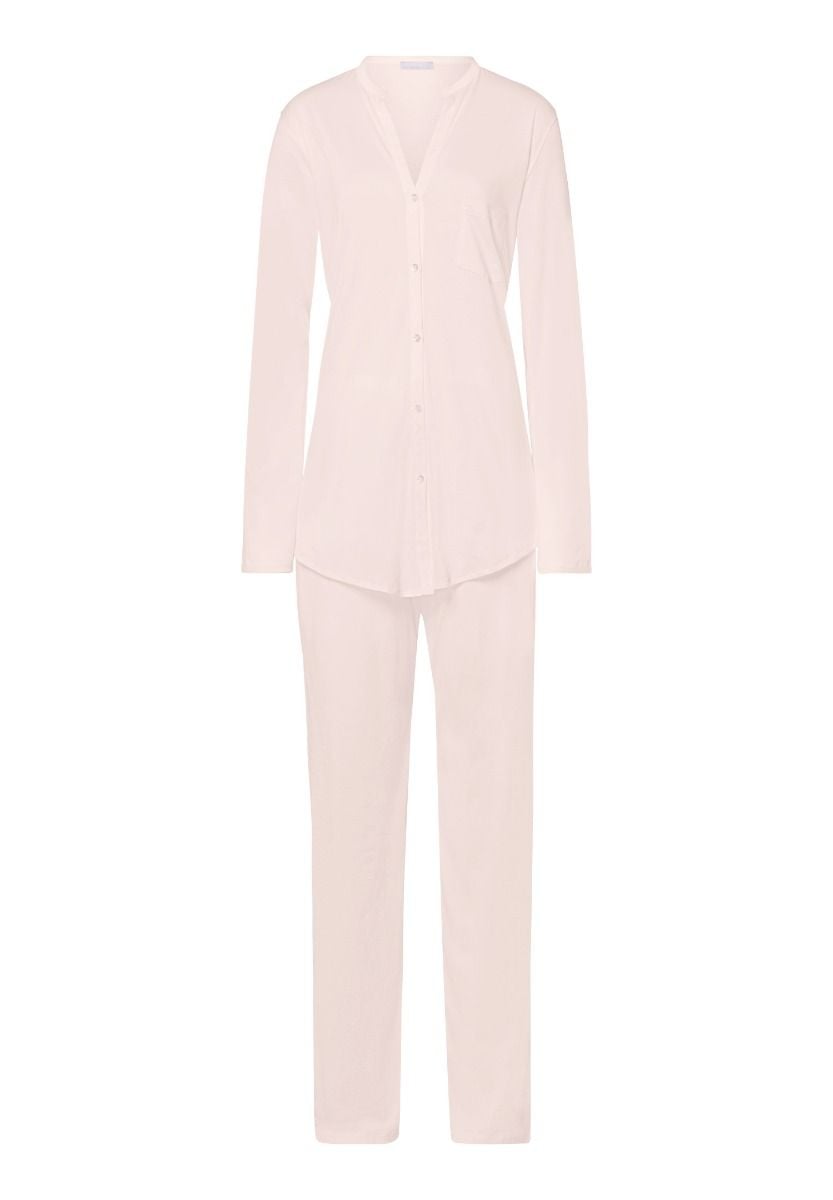 Hanro Basic Cotton Deluxe Cotton Deluxe L/Slv Pajama (077956) Crystal Pink