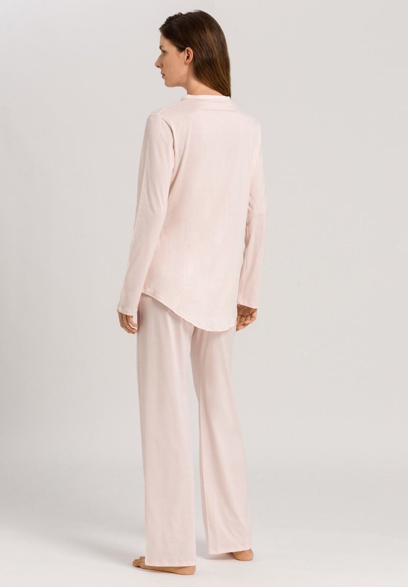 Hanro Basic Cotton Deluxe Cotton Deluxe L/Slv Pajama (077956) Crystal Pink